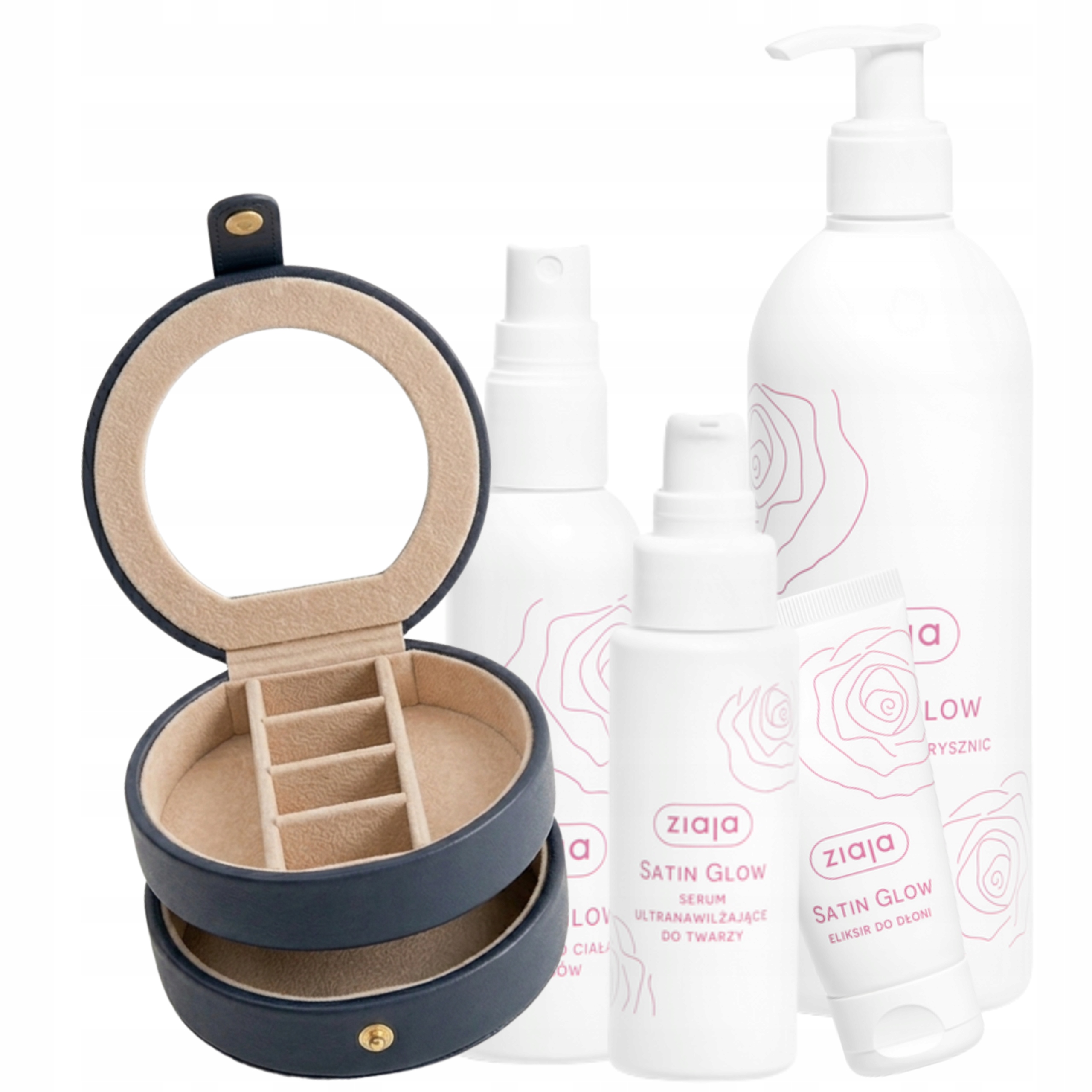 Ziaja Satin Glow zestaw kosmetyków do skóry suchej ze szkatułką