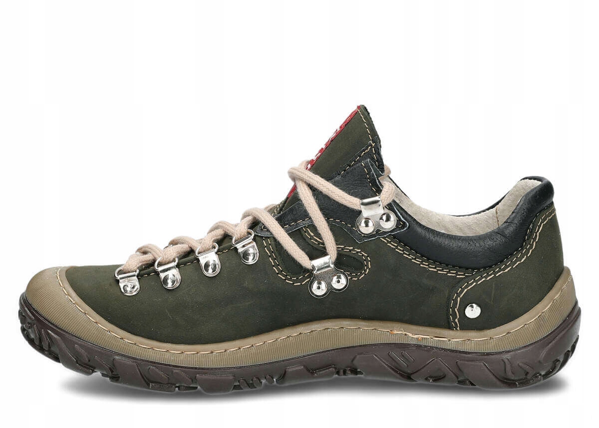 NAGABA 054 KHAKI - WYGODNE SKÓRZANE TREKKINGI DAMSKIE - ROZMIAR 39 Oryginalne opakowanie producenta pudełko