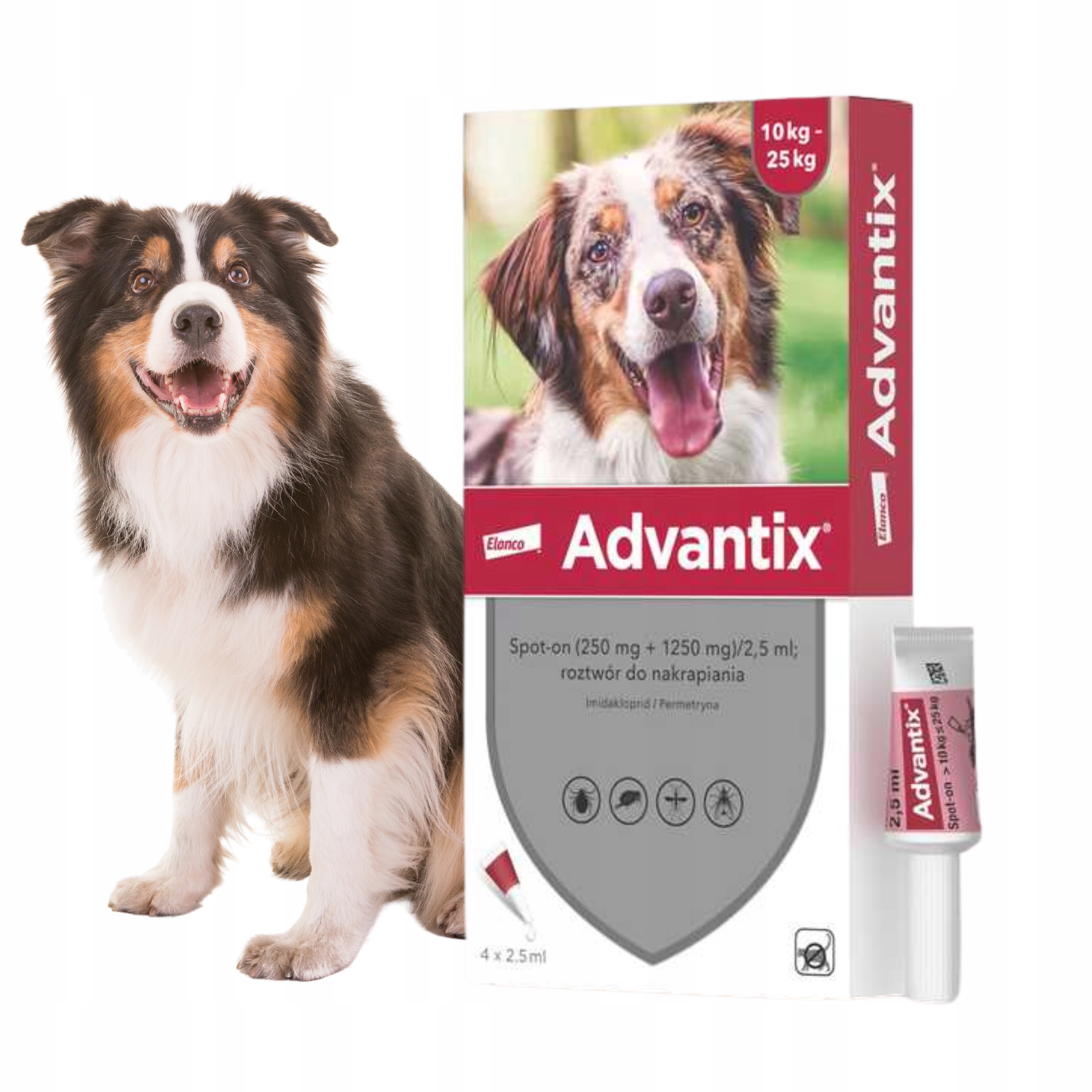 Krople Na Kleszcze Pchły Dla Psa Advantix Spot-on 10-25kg 2,5mlx4szt Bayer