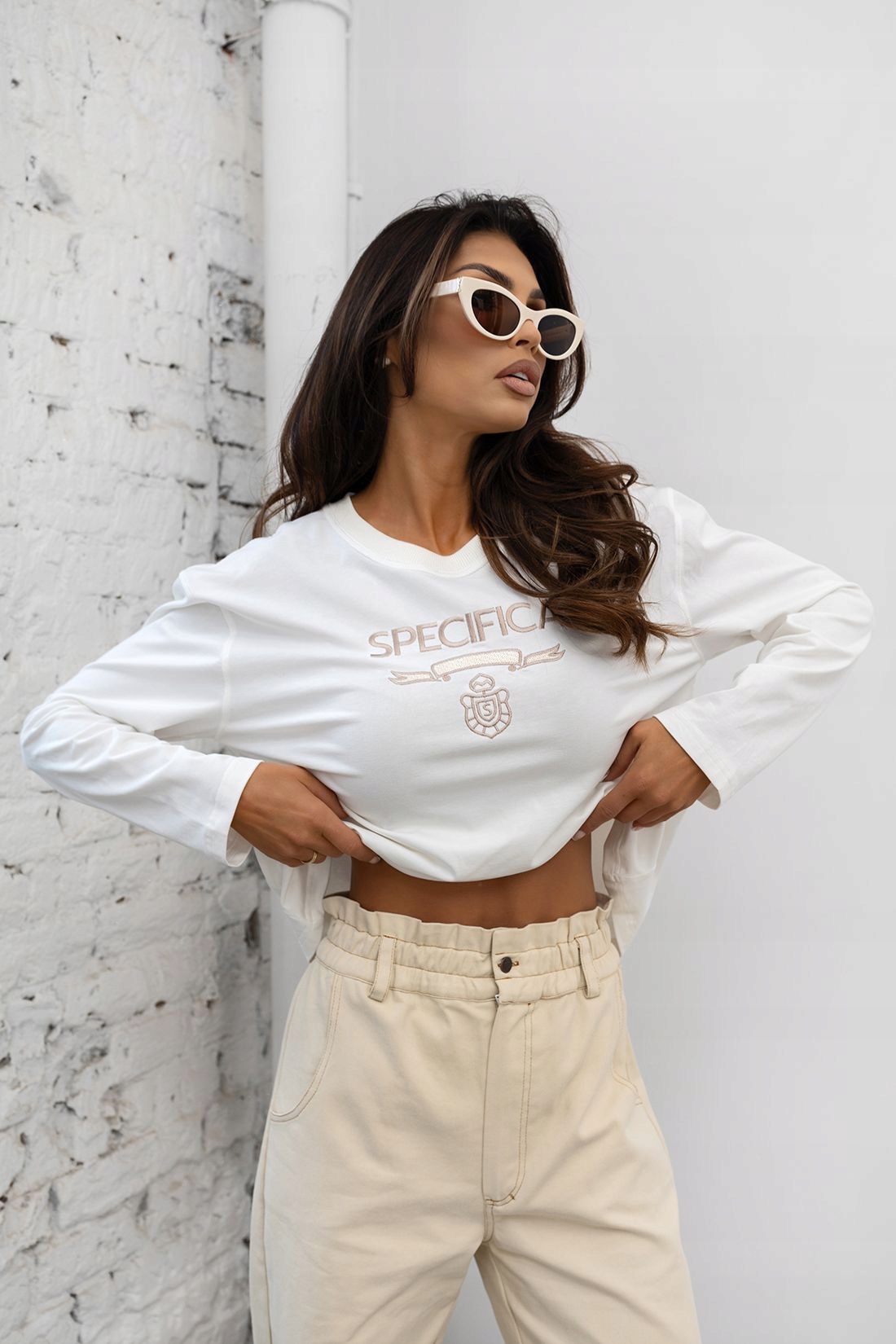 Dámská klasická halenka s dlouhým rukávem Bílá