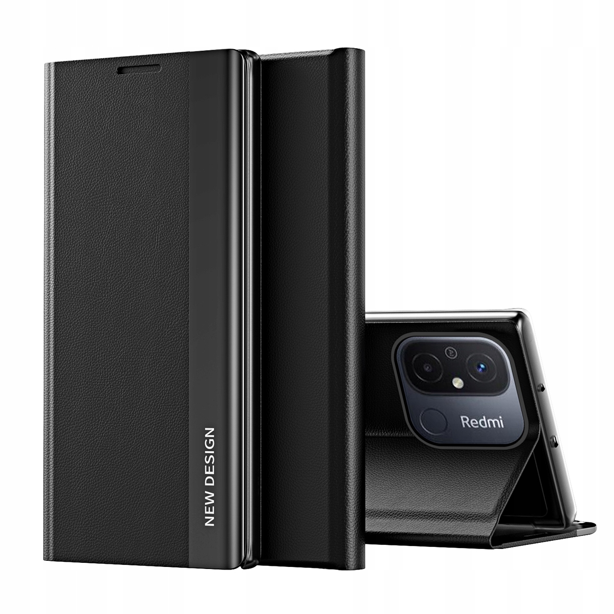 Etui z klapką i podstawką Xiaomi Redmi Note 12 Pro+ Sleep Case Pro czarny