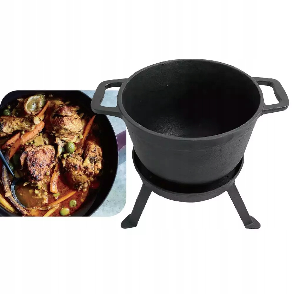 ŻELIWNY GARNEK KOCIOŁEK 8 L Myśliwski Węgierski na Pieczonki OGNISKO GRILL EAN (GTIN) 5908287217331