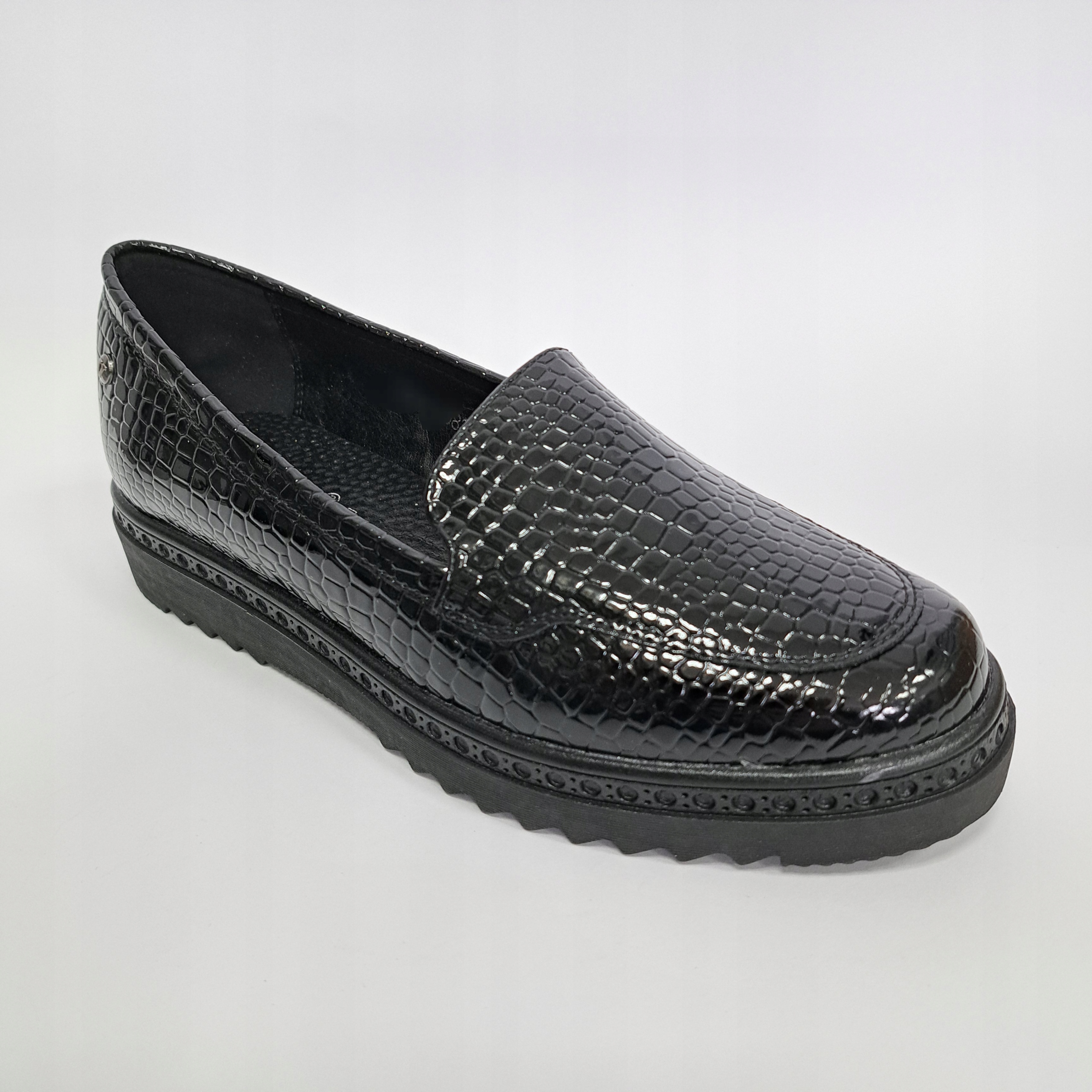 Mokasyny lakierowane krokodyl r.38 Marka bez marki