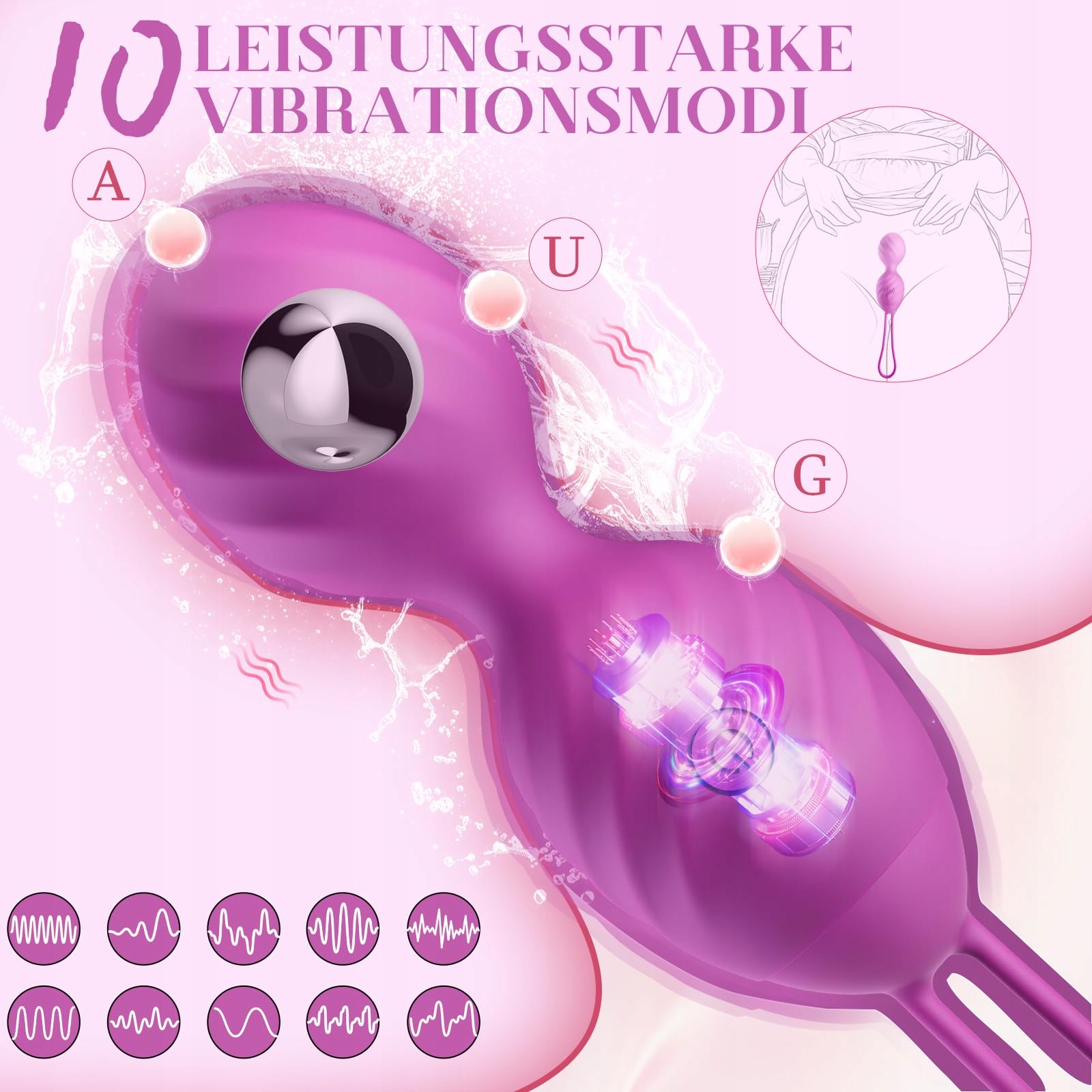 ZESTAWY VIBRATORÓW DLA KOBIET Wodoodporne Kulki Kegel Stymulacja G-Punktu — miniatura 2