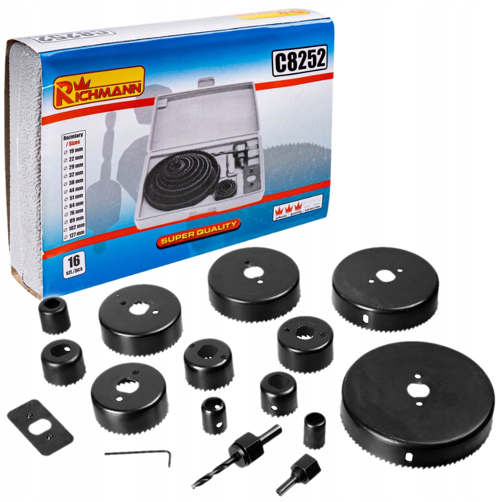 

Otwornice do karton-gips komplet 19-127mm 16el.