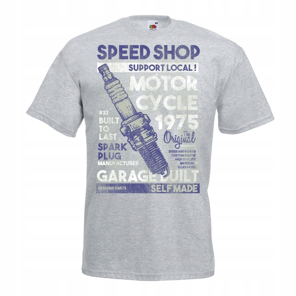 

Koszulka silnik motocykl motor speed S szara