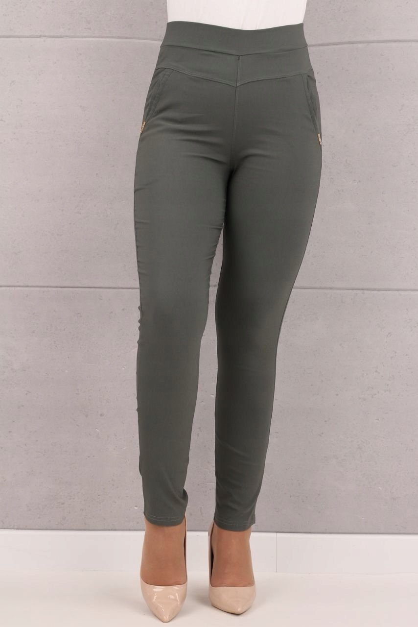 ELASTYCZNE SPODNIE NA GUMCE RURKI CASUAL WYSOKI STAN DUŻE ROZMIARY Rozmiar 44/46