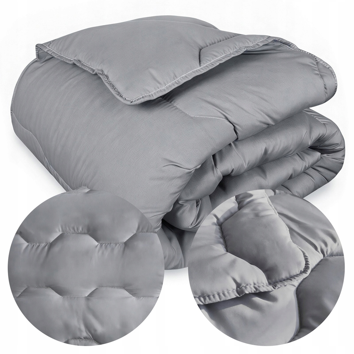 Antialergická přikrývka 160x200 prošívaná Celoroční teplá Kaja šedá