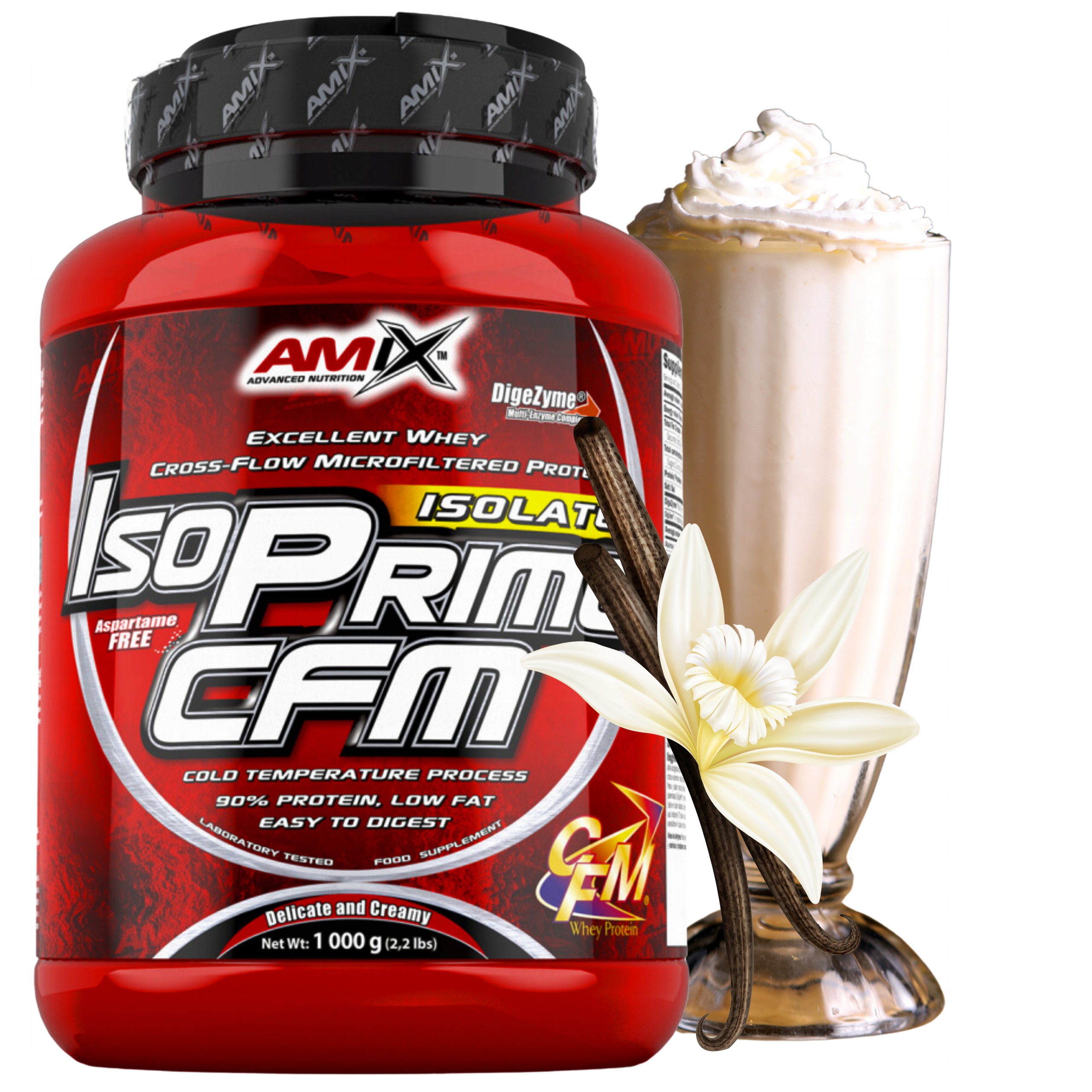 Amix Isoprime Cfm 1 kg Proteinový Izolát WPI90 Bez laktózy Shake na hubnutí