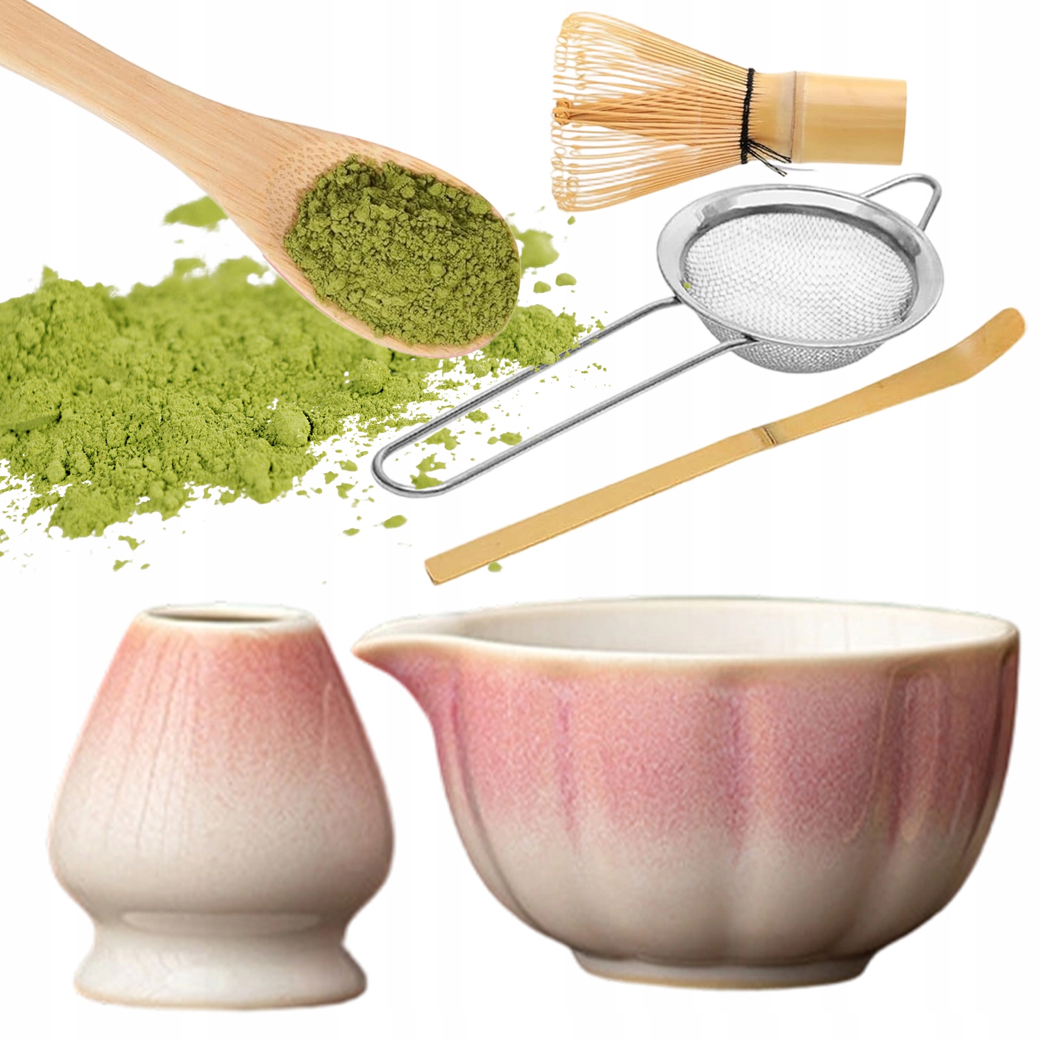 Sada Na Matchu Na Čaj Matcha S Bambusovou Šlehací Metlou Matcha