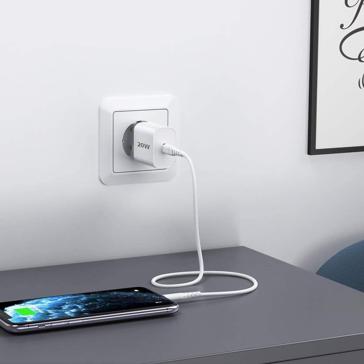 SZYBKA ŁADOWARKA SIECIOWA ZASILACZ PD 20W + KABEL DO IPHONE USB-C LIGHTNING Marka Nela-Styl