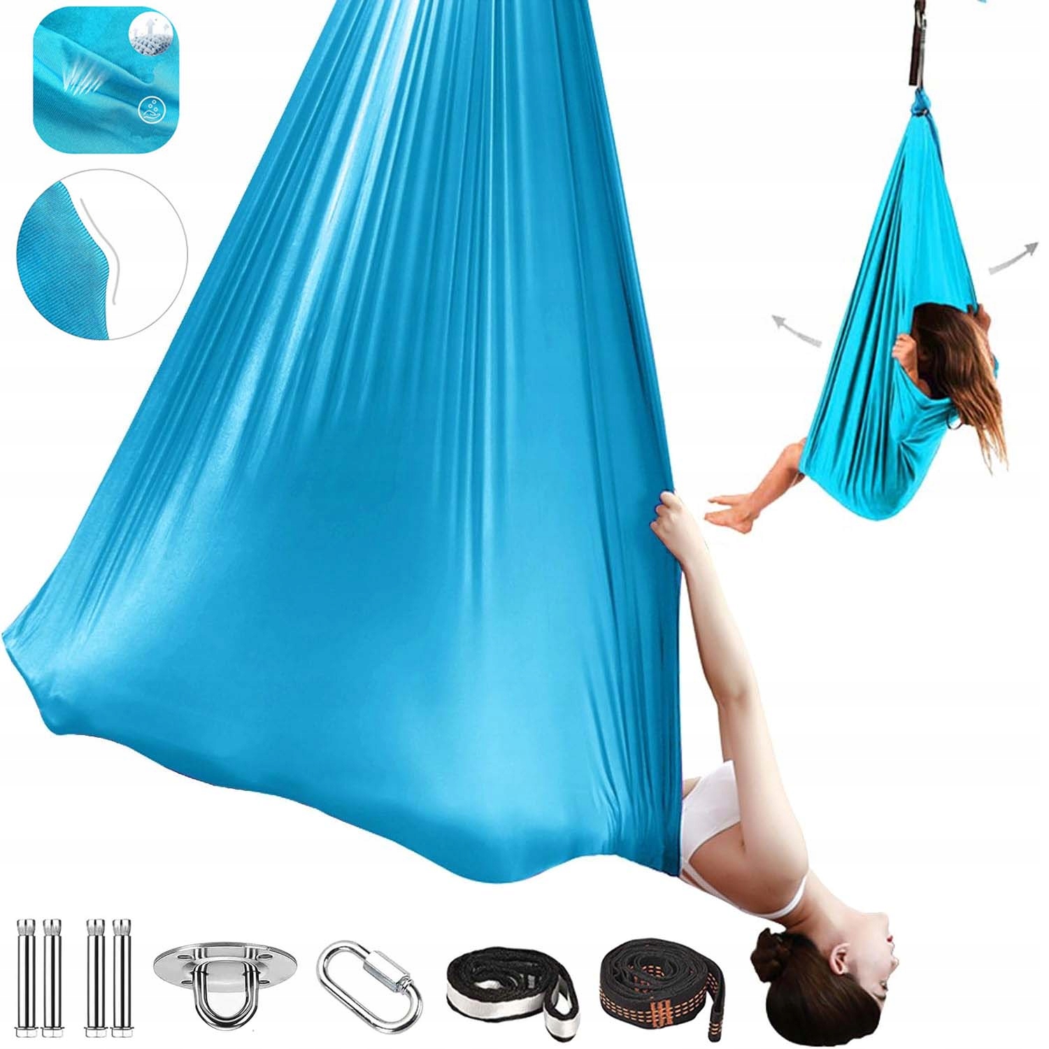 Houpačka Pro Děti Houpací Síť Senzorický Šátek Akrobatická Šerpa 280 X 150 CM