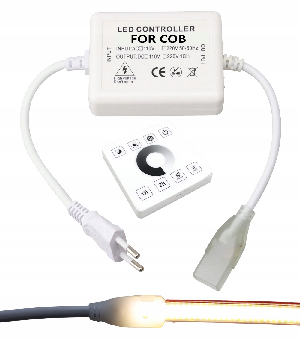 Stabilizátor Napájecího Zdroje Pro Led Pásku Cob 230V Zástrčka Ovladač Dálkový Ovladač Rádiový