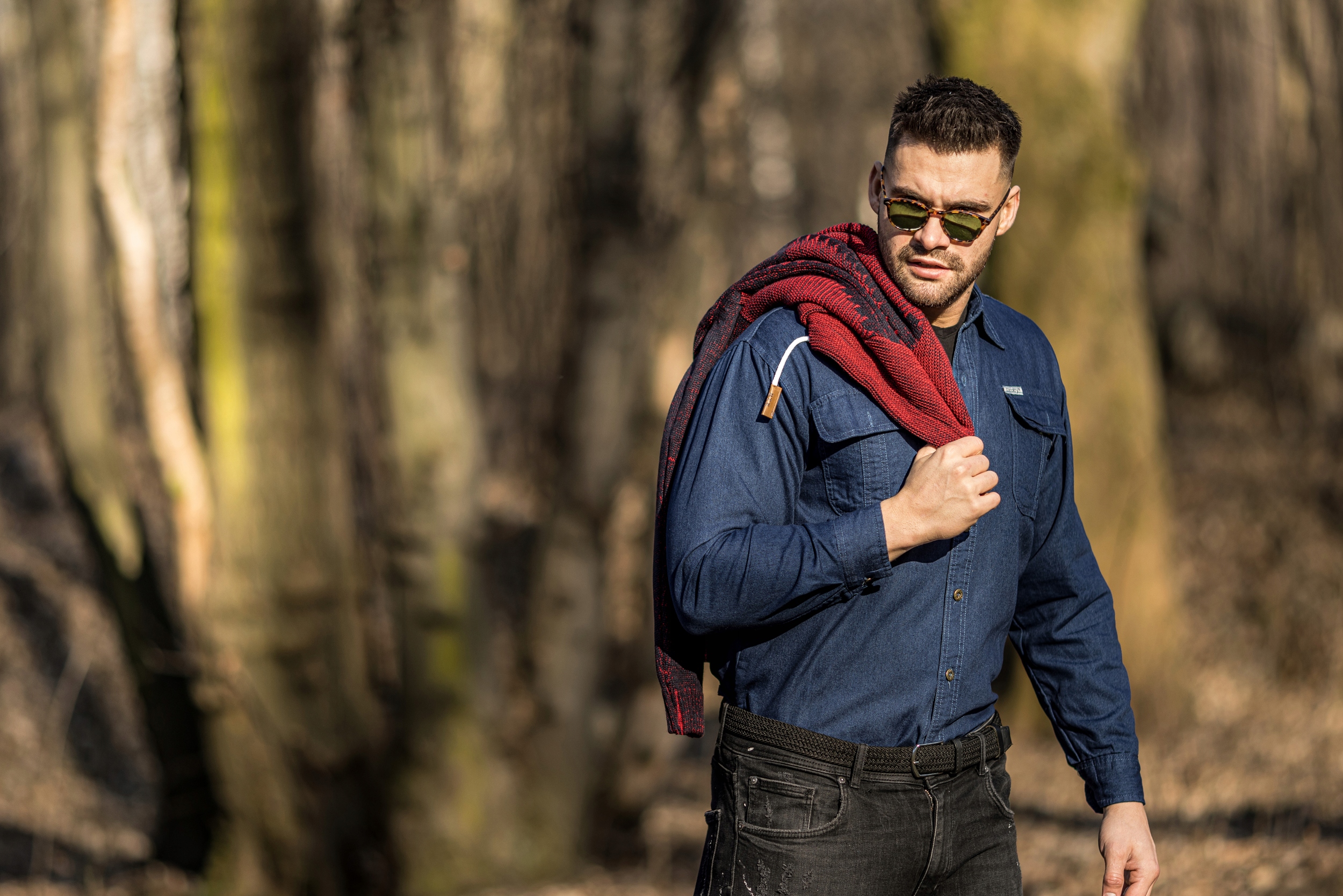 KOSZULA MĘSKA JEANSOWA - BAWEŁNIANA - No2 - L Rozmiar kołnierzyka 40