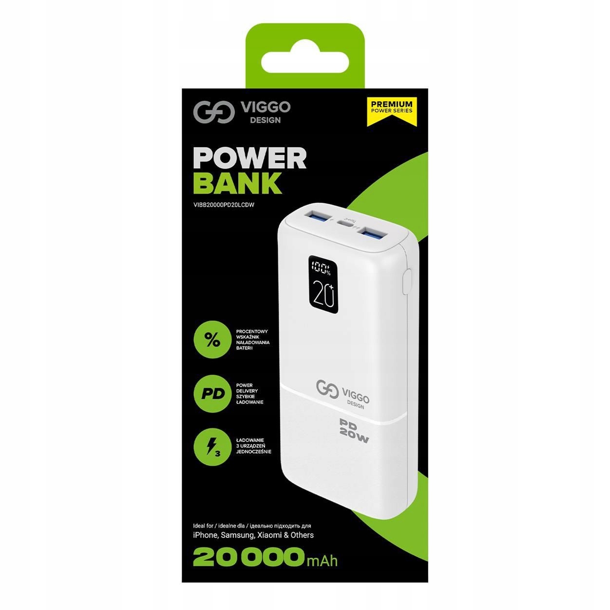 Powerbank Viggo Design 20000 mAh VIBB20000PD20LCDW