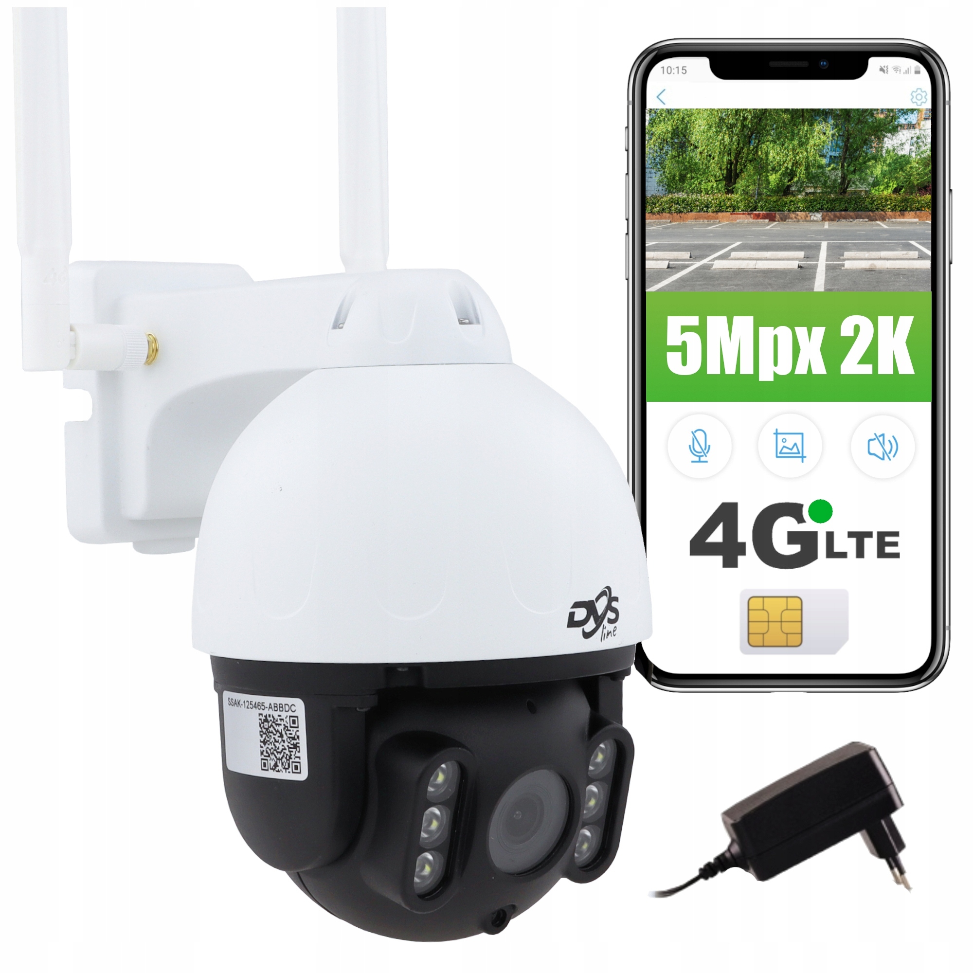 Otočná Vonkajšia Ip Kamera Na Kartu Sim Lte 4 G Gsm 5MPX Dual Ir Led Dvs