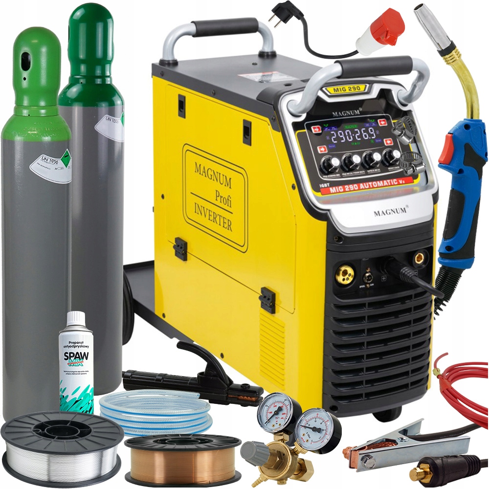 Spawarka Migomat 400V Magnum 250A Inwertorowa 230V Podajnik 4R podwozie