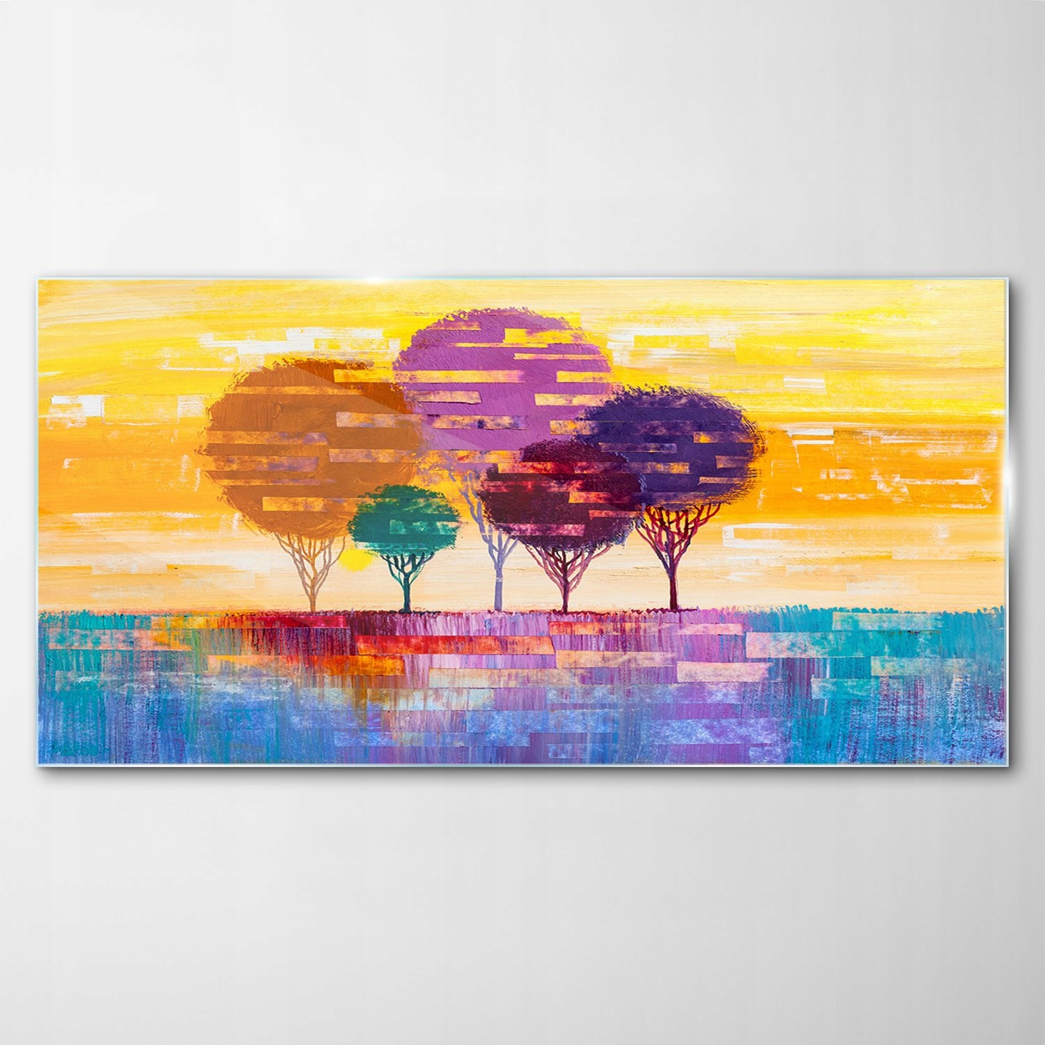 Tvrdený sklenený obraz Art Stromy Listy 120x60