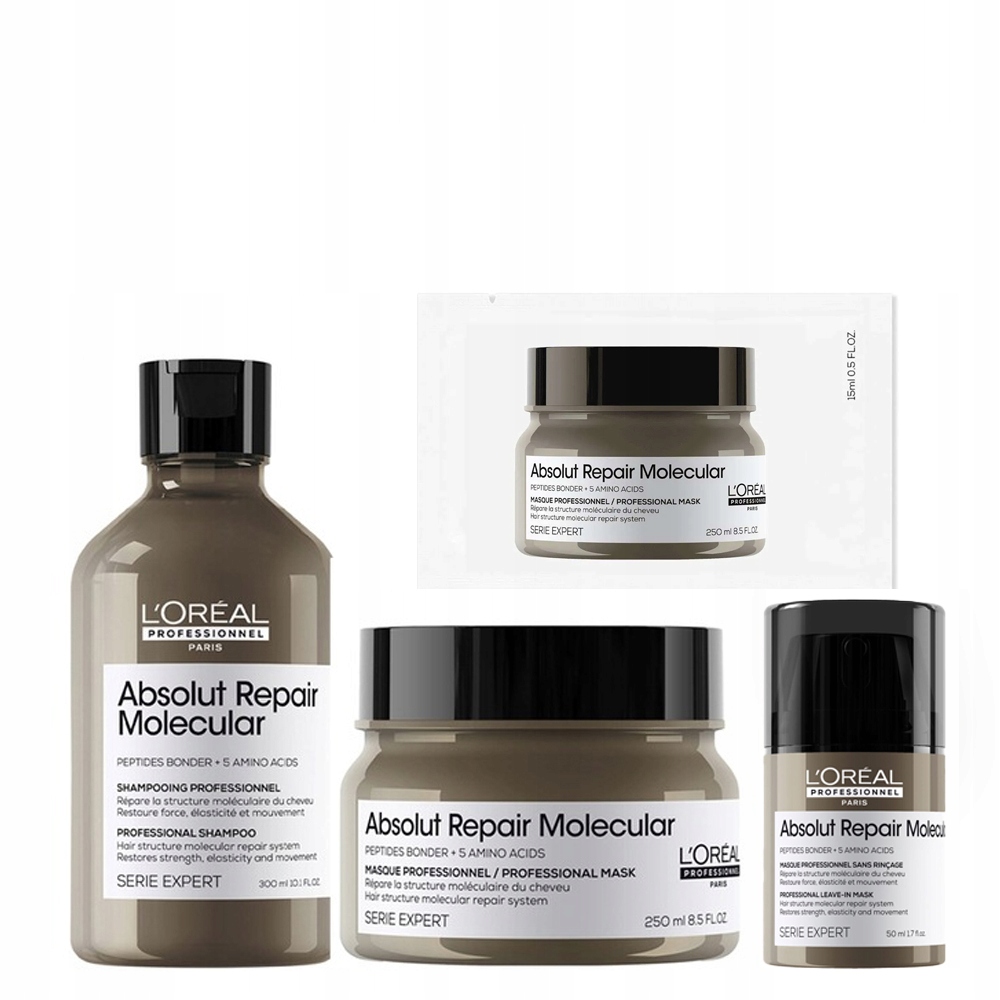 Loreal Absolut Repair Molecular šampon 300, maska 250, krém 50 +dárek