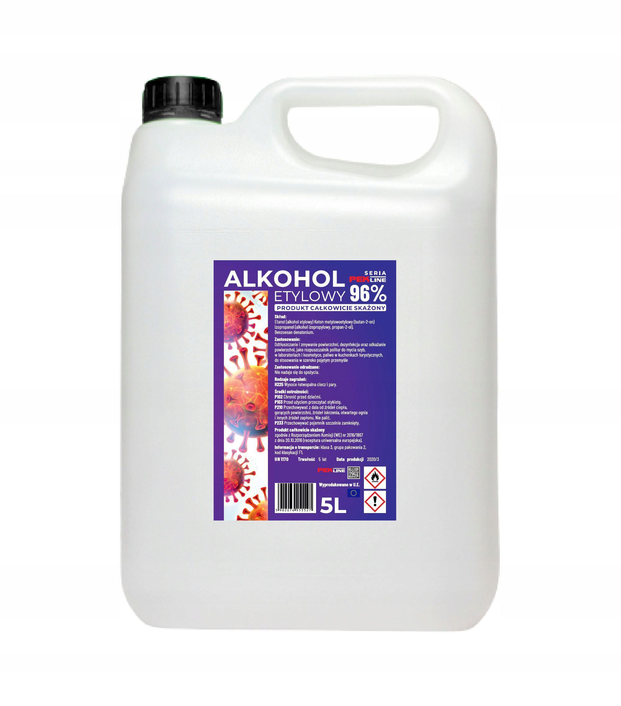 

Alkohol Etylowy Etanol Spirytus Dezynfekcja 96% 5L
