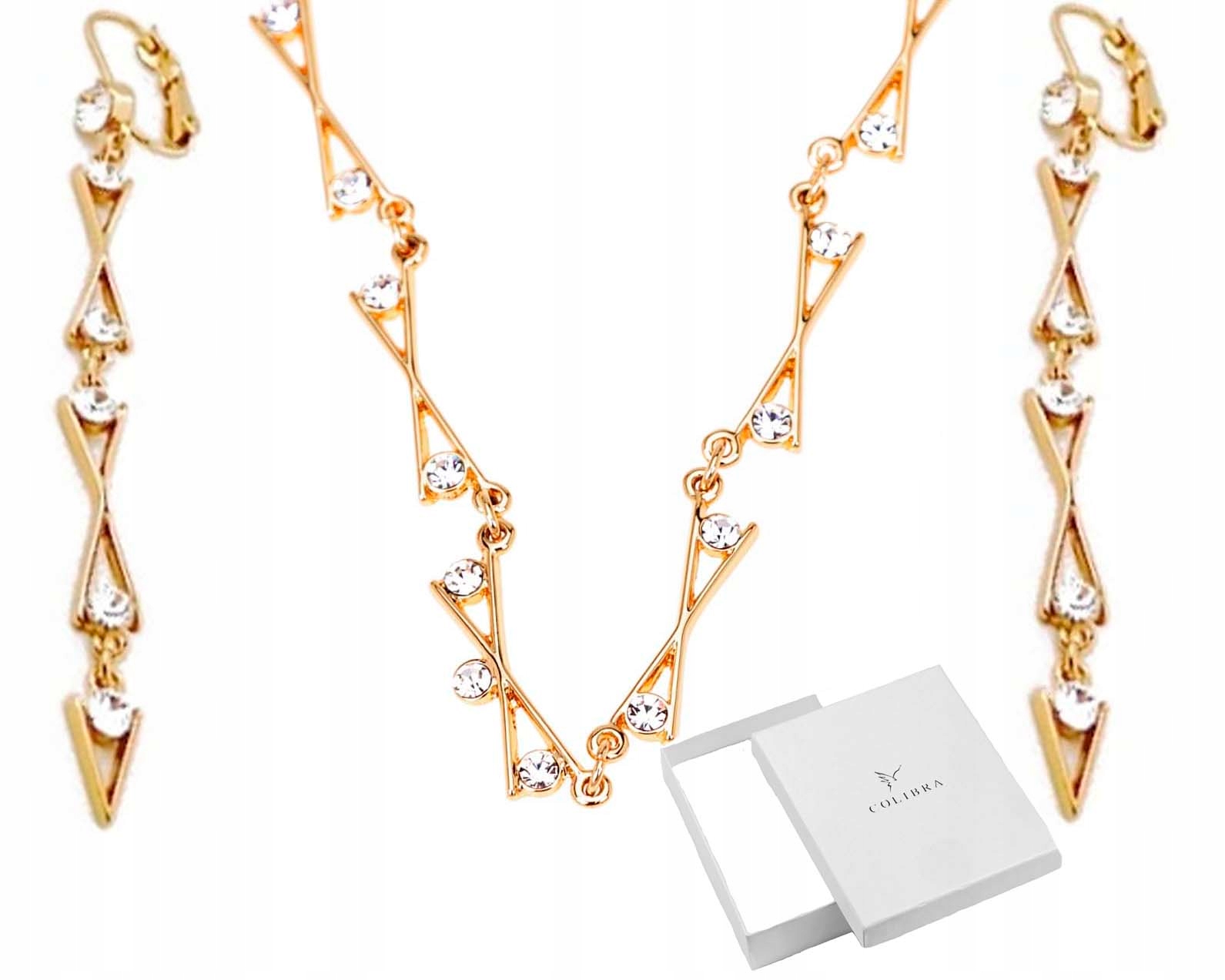 

Komplet Biżuterii Złoty Kolia I B. Długie Kolczyki