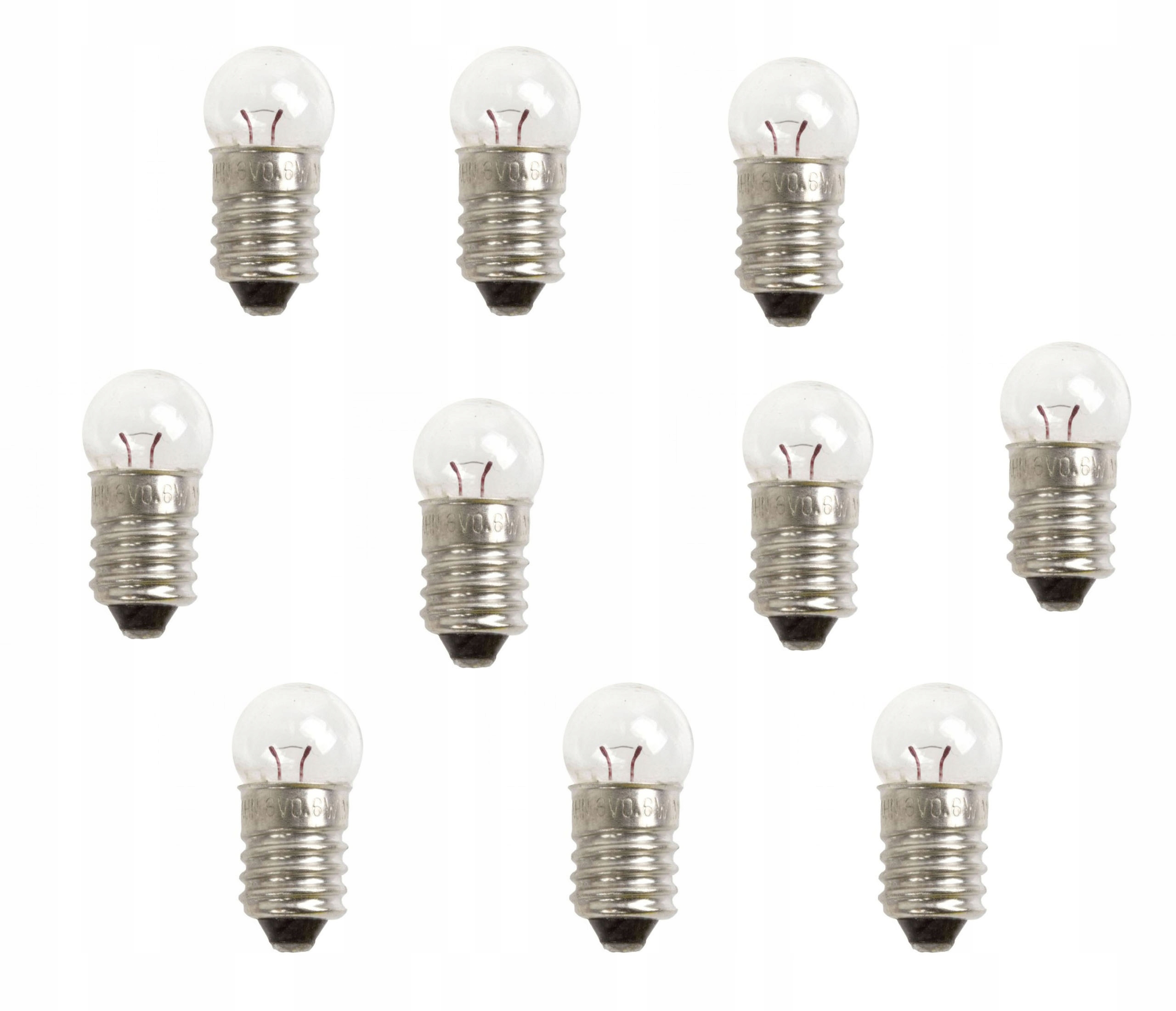 

Rowerowa Żarówka Lampy Tył 6V 0,6W Gwint E10 10x