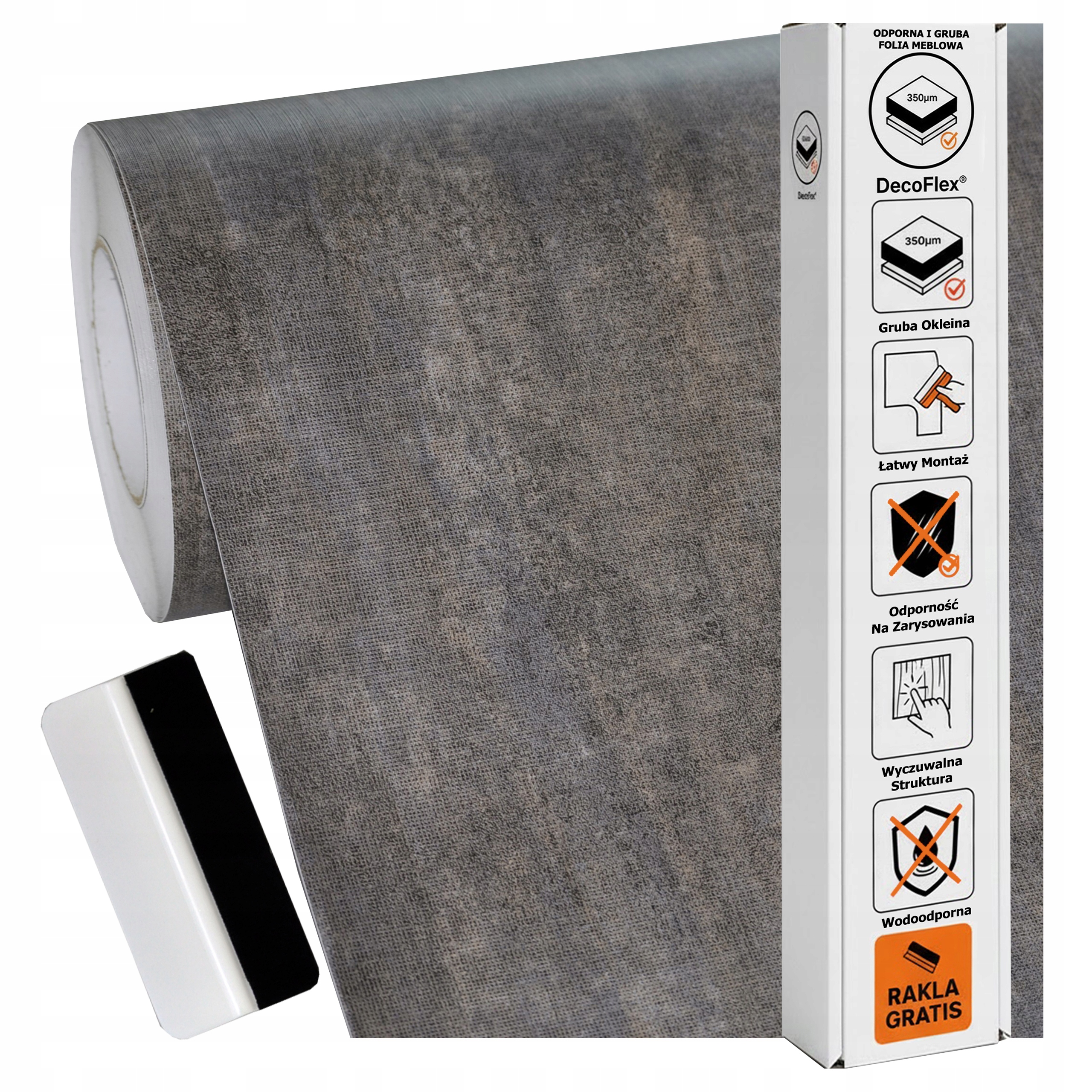 Samolepicí nábytková dýha 122 x 400 cm, deska dveří, silná struktura, loft