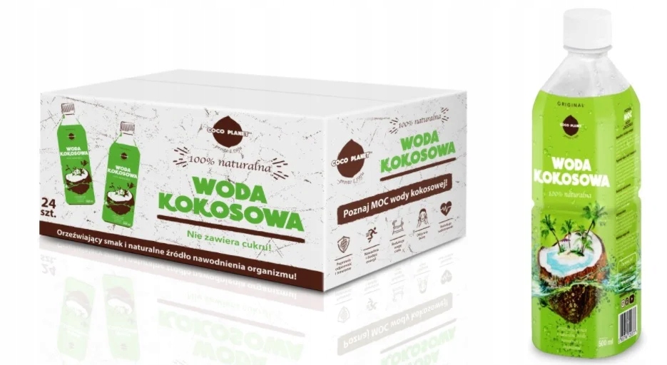 Woda kokosowa Coco Planet naturalna z młodych kokosów 100% 0,5L