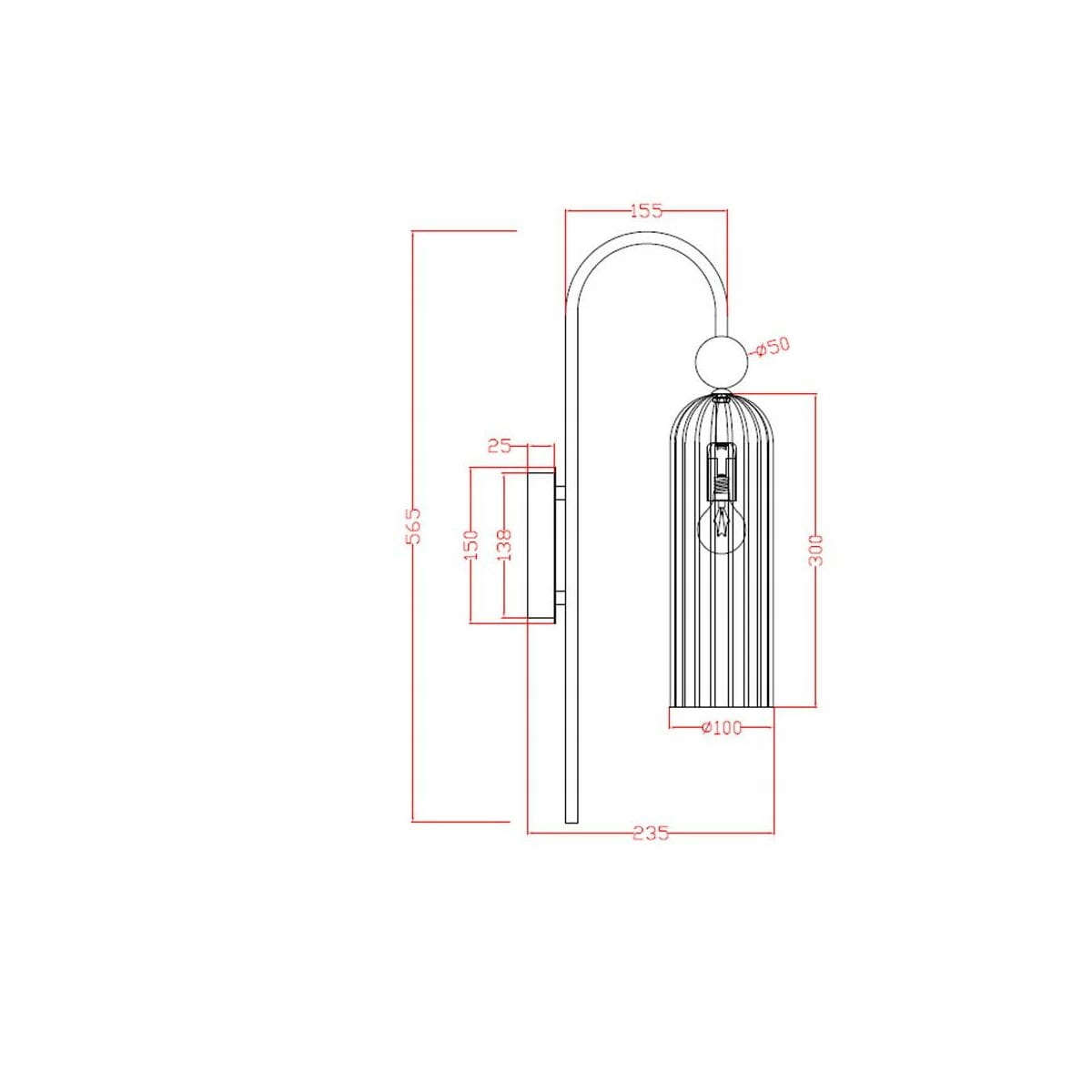 Kinkiet Light prestige mosiądz E14 40 W (5907629275602 Kinkiet Light prestige mosiądz E14 40 W (5907629275602