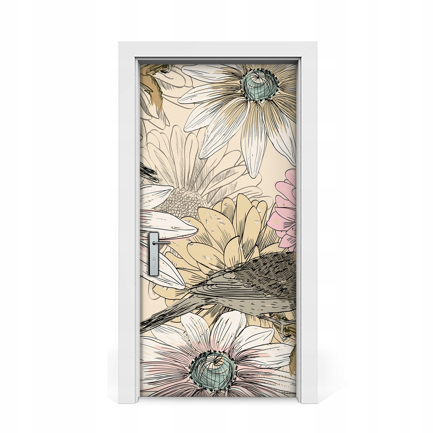 

Naklejka na drzwi okleina Szkic ptaków 95x205