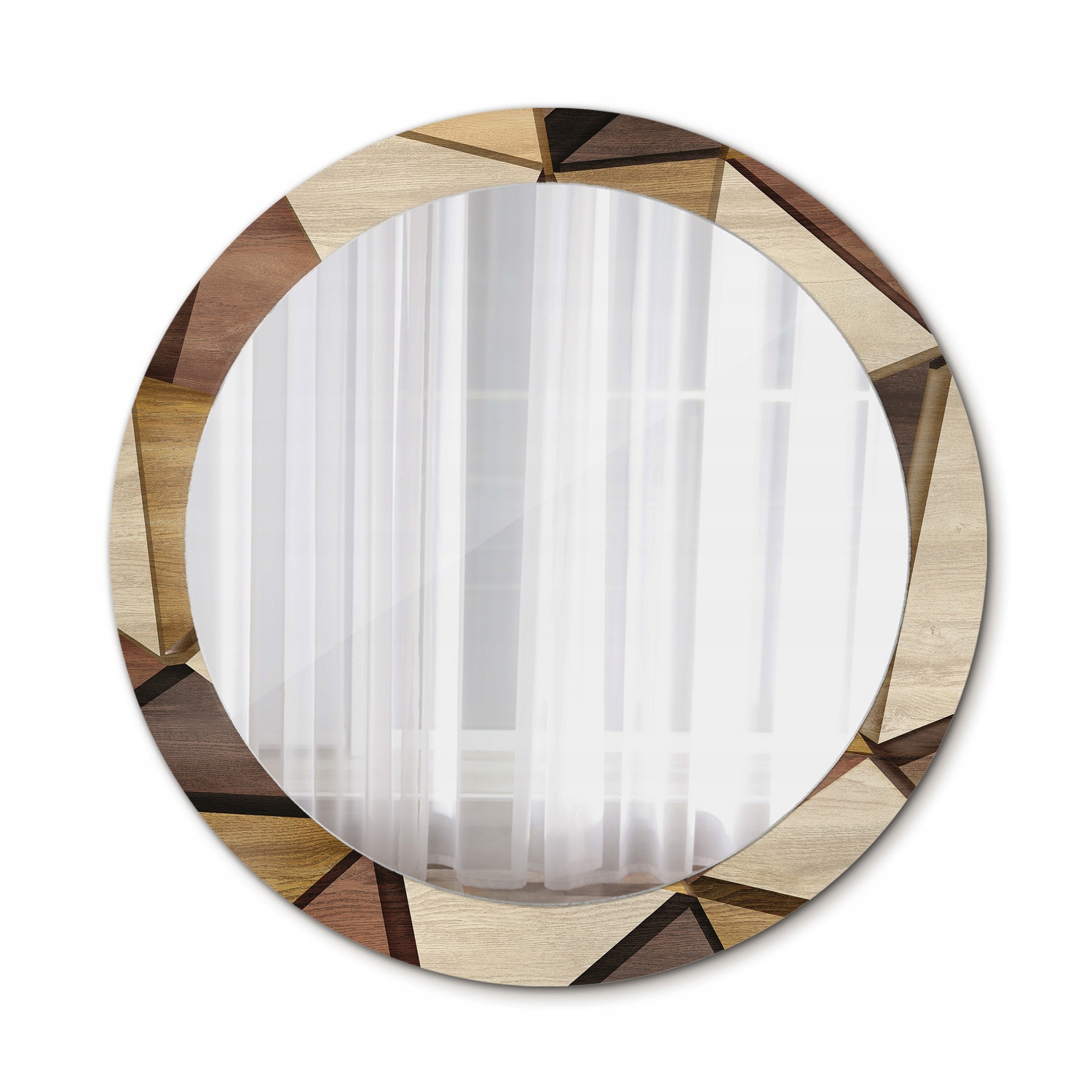 Kúpeľňové zrkadlo Geometrické drevo 3D 80 cm