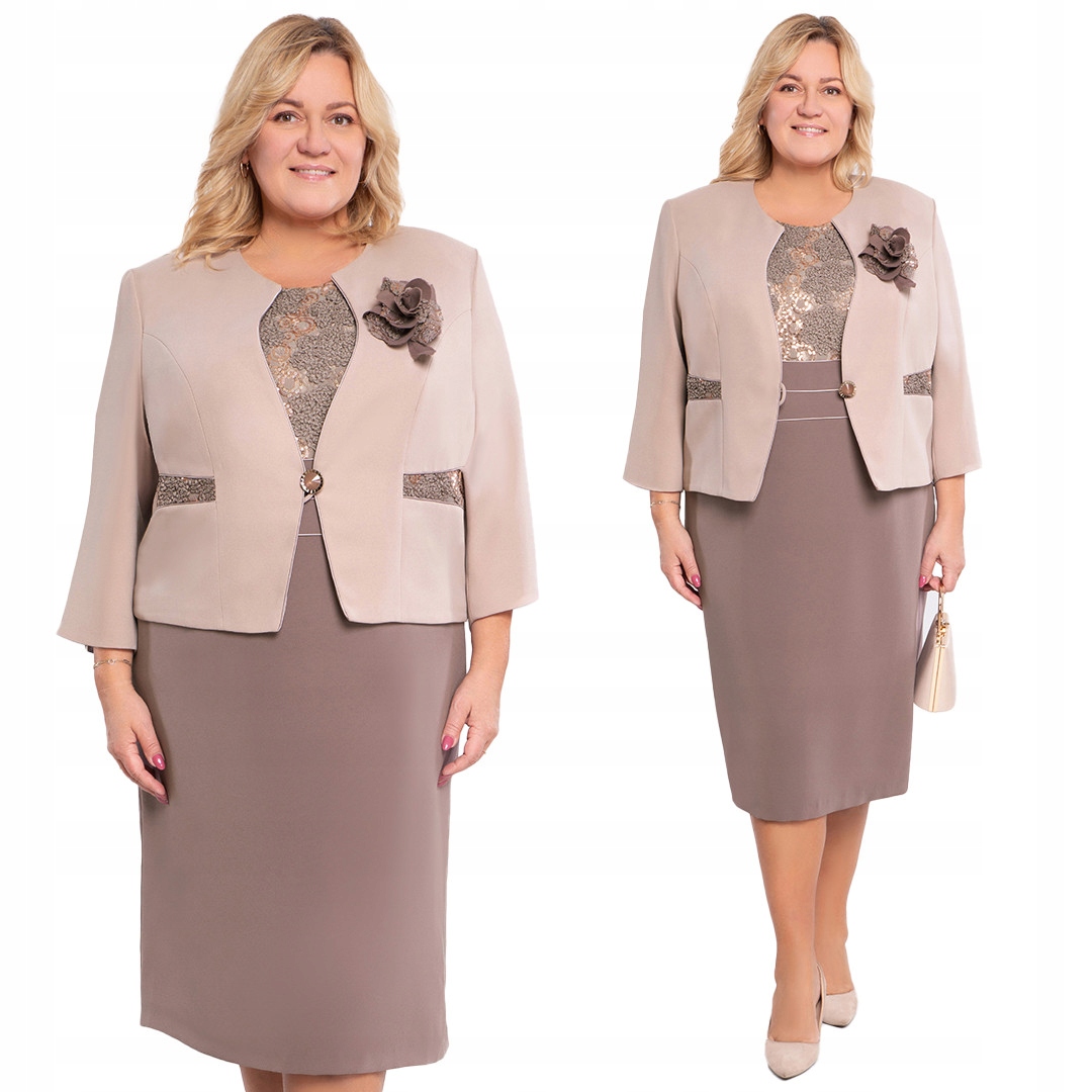 Návštěvnická kávová garsonka s květem plus size velikost 48