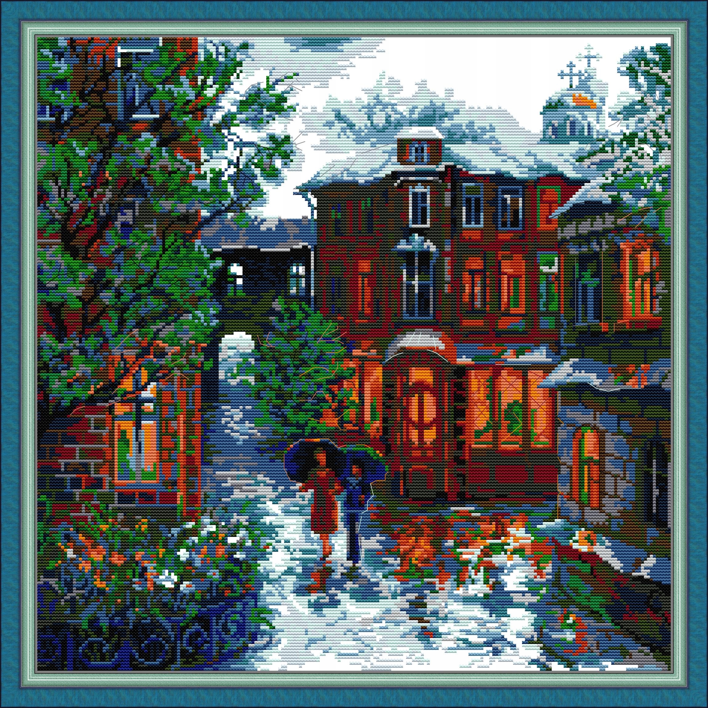 Kanva s potiskem Novinka potisk na jemné kanivě 16ct, vyšívací sada