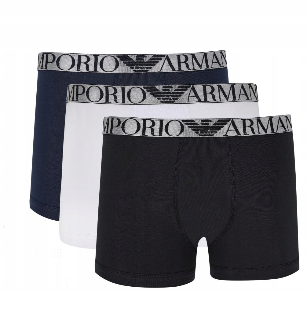 Emporio Armani Boxerky (3 Páry) Černé Bílé Modré r.XL