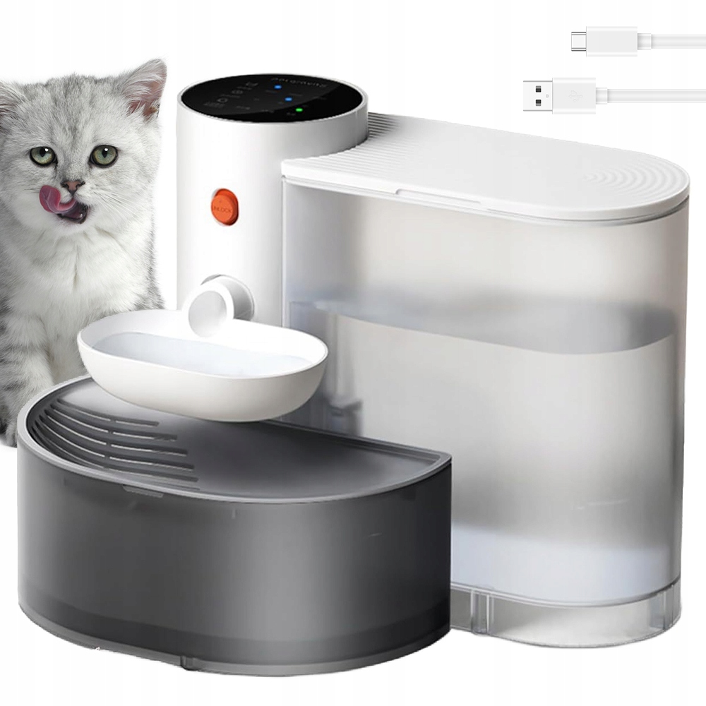Levně Napáječka Fontána Pro Kočky Psa Automatická Miska Napáječka 3L 2000 mAh Filtr