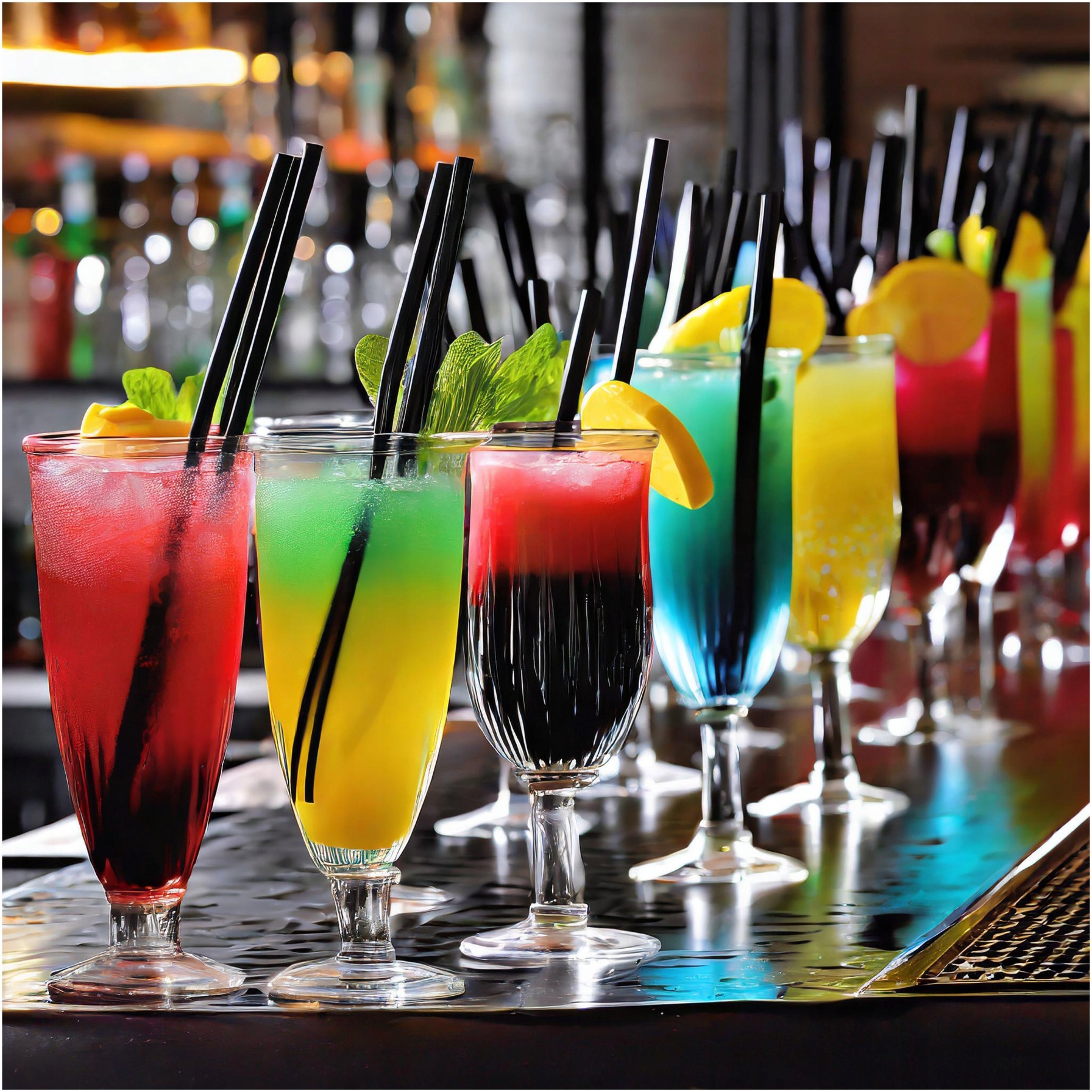 GRUBE SŁOMKI RURKI PLASTIKOWE DO PICIA x500 CZARNE Długość 24 cm