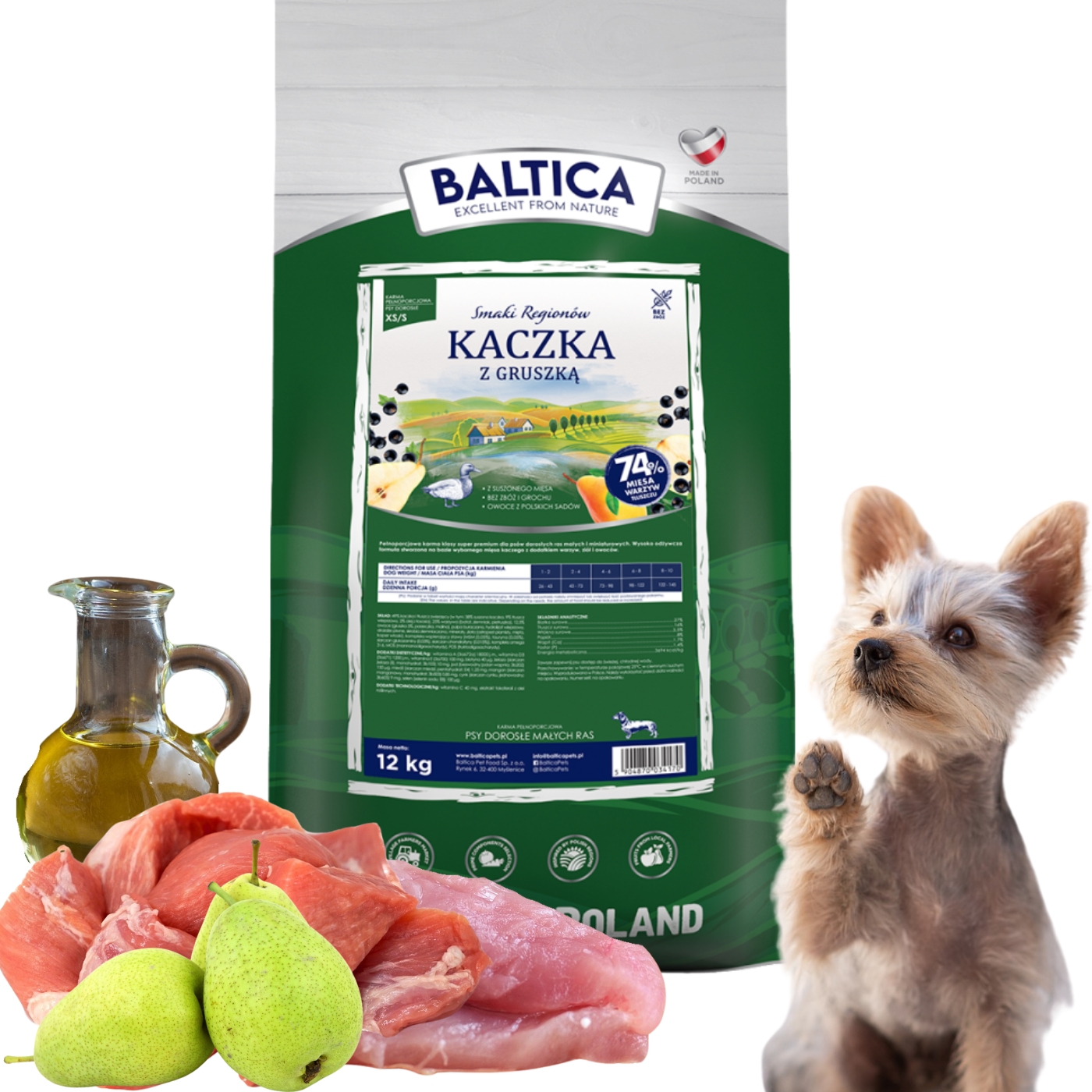 Baltica Smaki Regionów Kaczka z gruszką Xs/s 12kg małe rasy