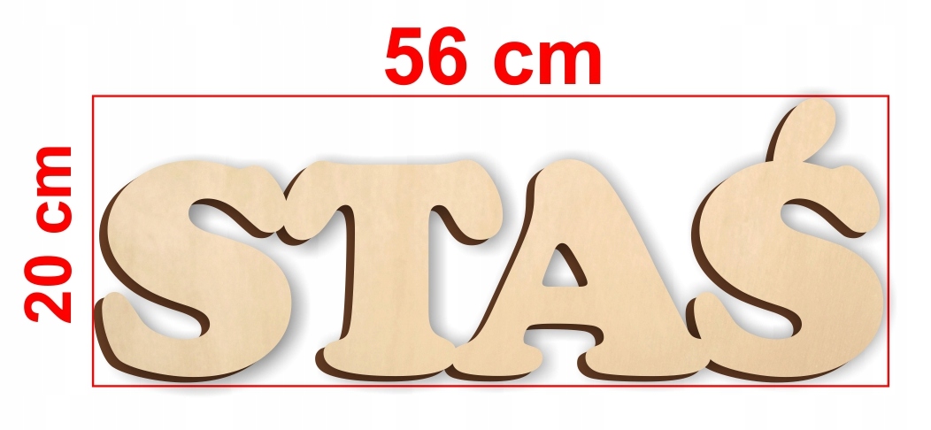 Drewniany Napis Dowolne Imię 4-5 liter IGNAŚ NIKOŚ FILIP STAŚ Tymon Adam Marka inna marka