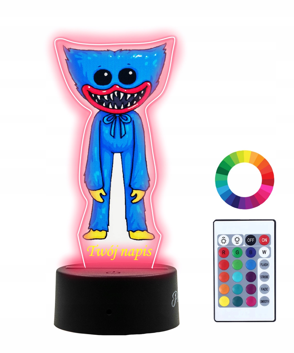 

Lampka Nocna z Nadrukiem 3D Led Huggy Wuggy Imię