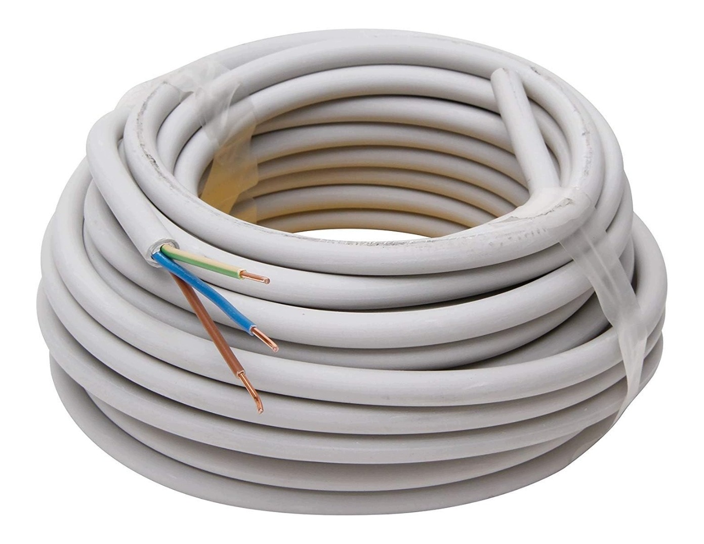 Elektrický plášťový instalační kabel 3 žilový šedý 10 m 3x1.5 mm2