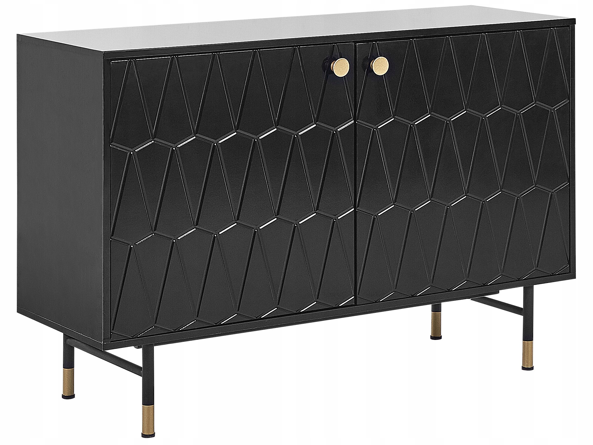 Komoda szafka z drzwiami 120 cm czarna