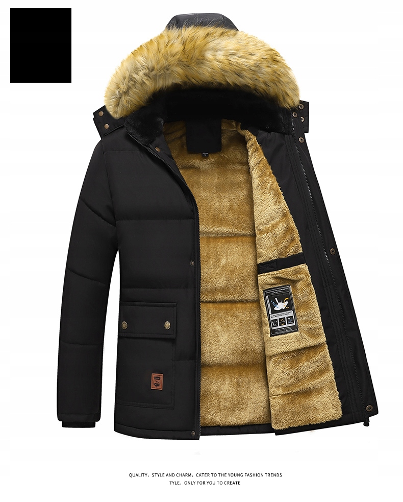 KURTKA MĘSKA ZIMOWA PARKA DŁUGA PŁASZCZ Z KAPTUREM OCIEPLANA GRUBA CIEPŁA Płeć mężczyzna