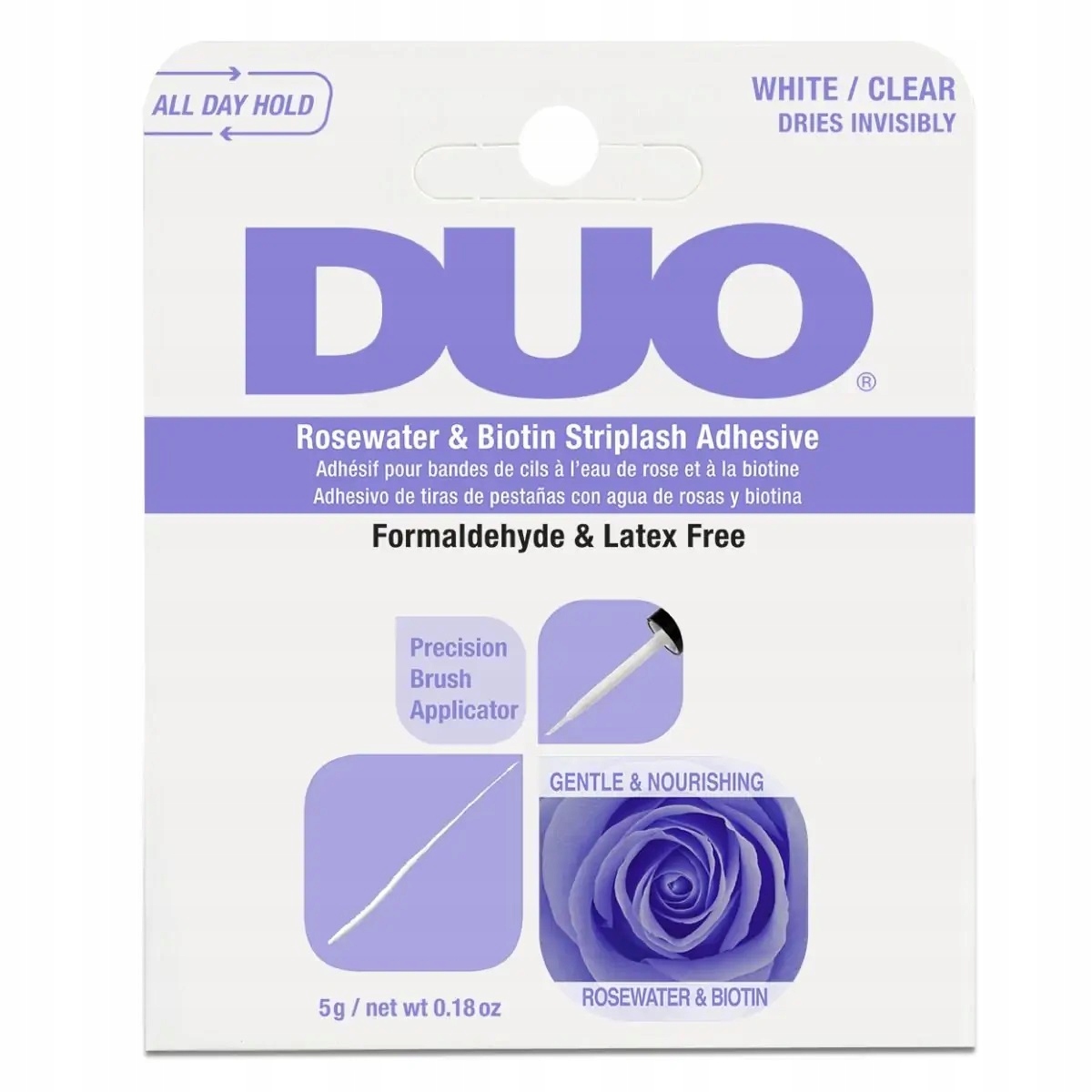 Ardell Duo Rosewater Biotin Striplash Adhesive klej do rzęs Clear 5g (P1)