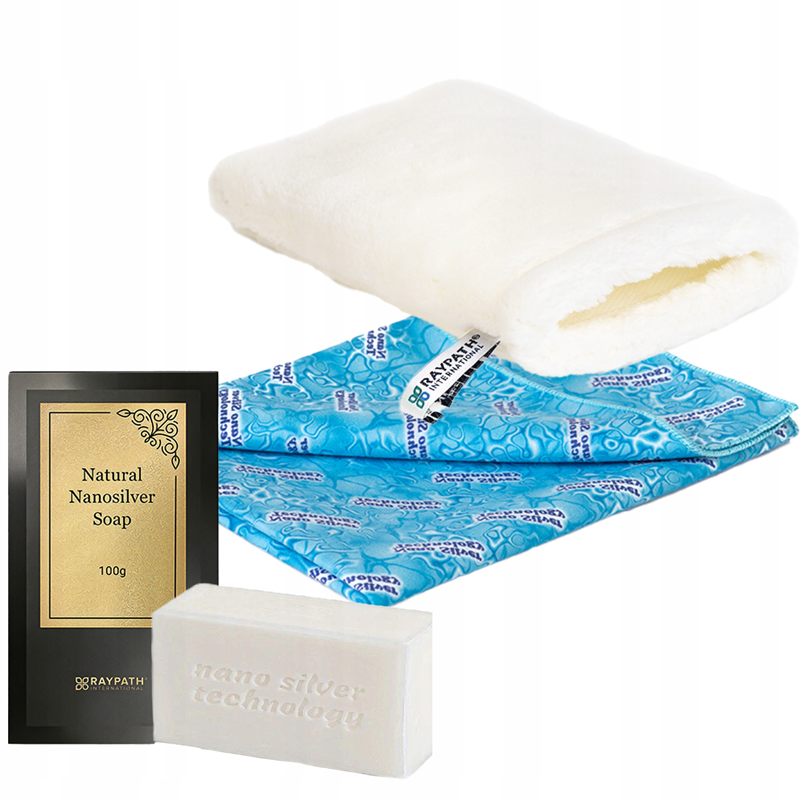 Levně Raypath Sada Rukavice Bílá Nova M Sunbeam Šedá šedé Mýdlo 100 g