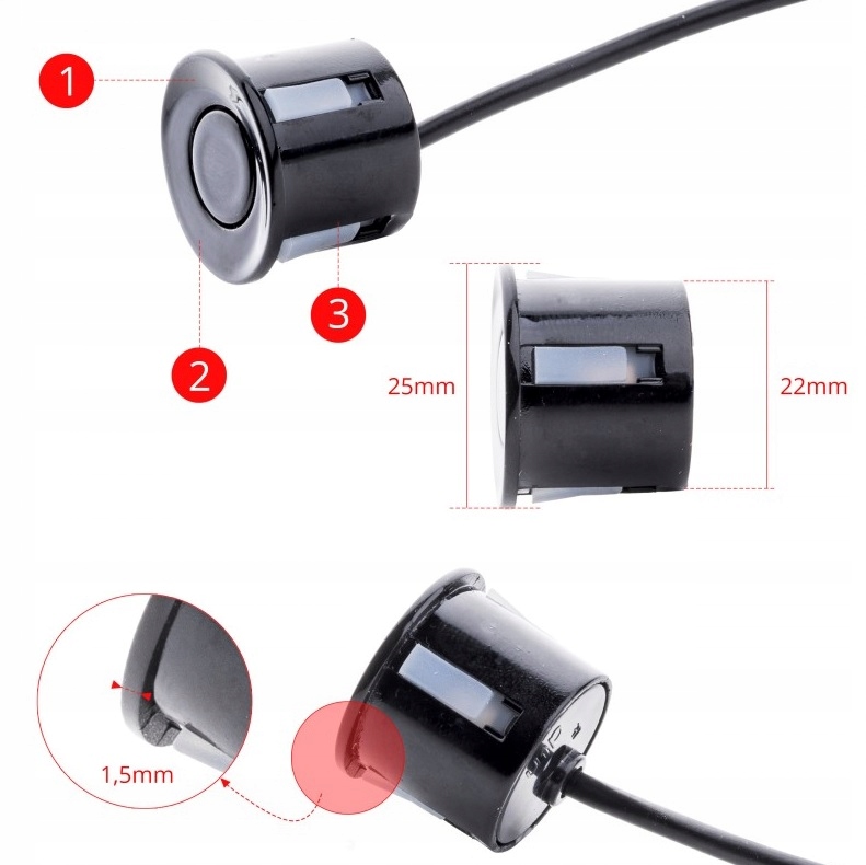 CZUJNIKI PARKOWANIA TYL CZARNE 4szt komplet Brand EinParts Automotive