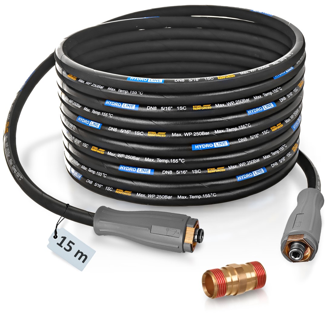 Hadice 15 m pro Karcher Hd Hds prodlužovač myčky Easy!Lock Force DN8 250BAR 155°C