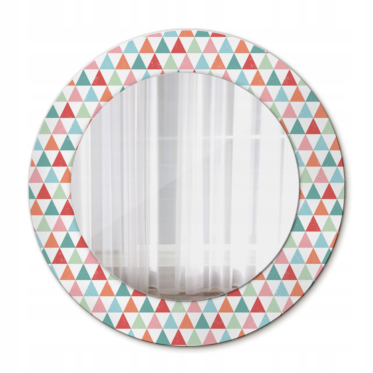 Kúpeľňové zrkadlo s rámom Geometrický vzor 50 cm