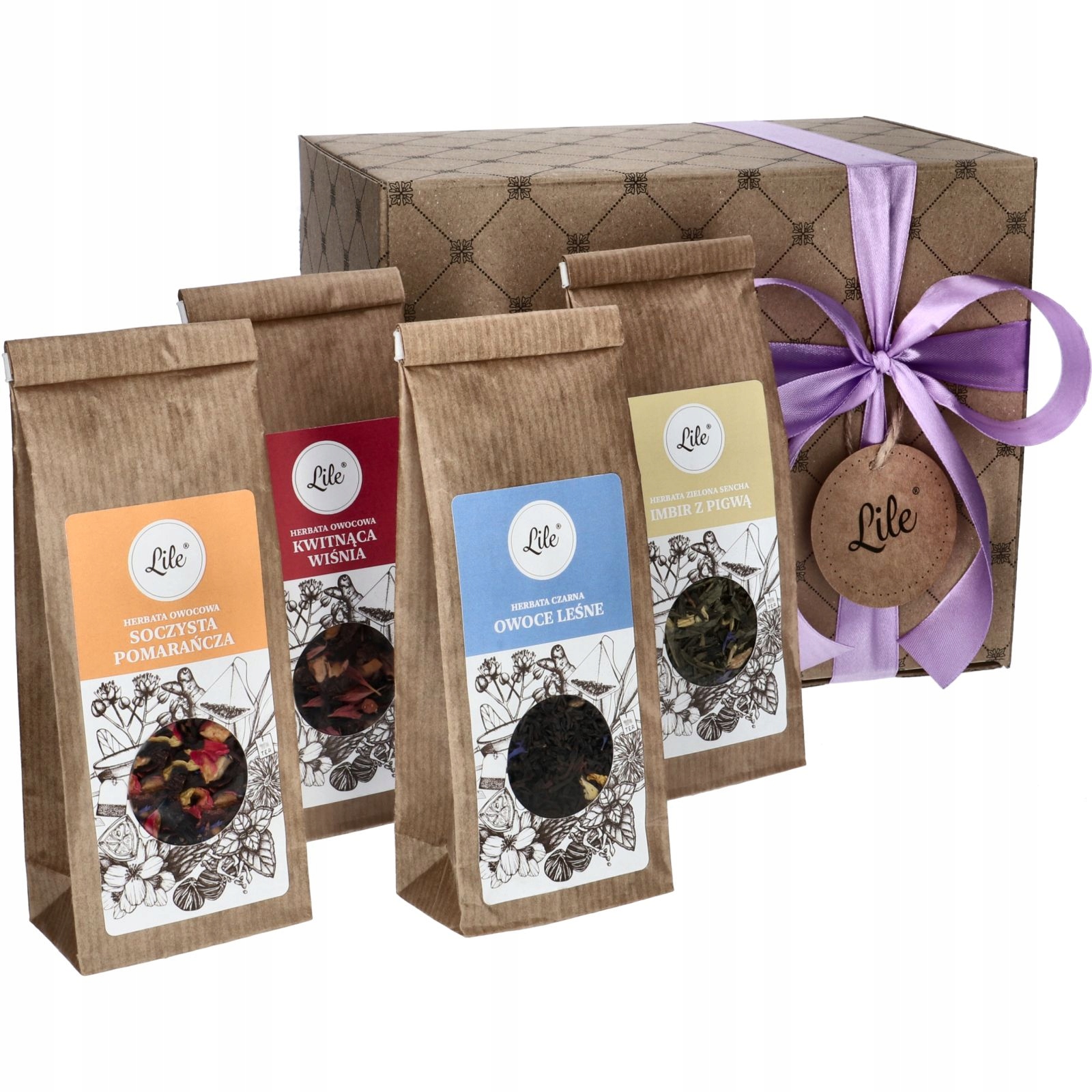 Levně Sada čajů 4 příchutě krabička jako dárek k Vánocům hvězdička