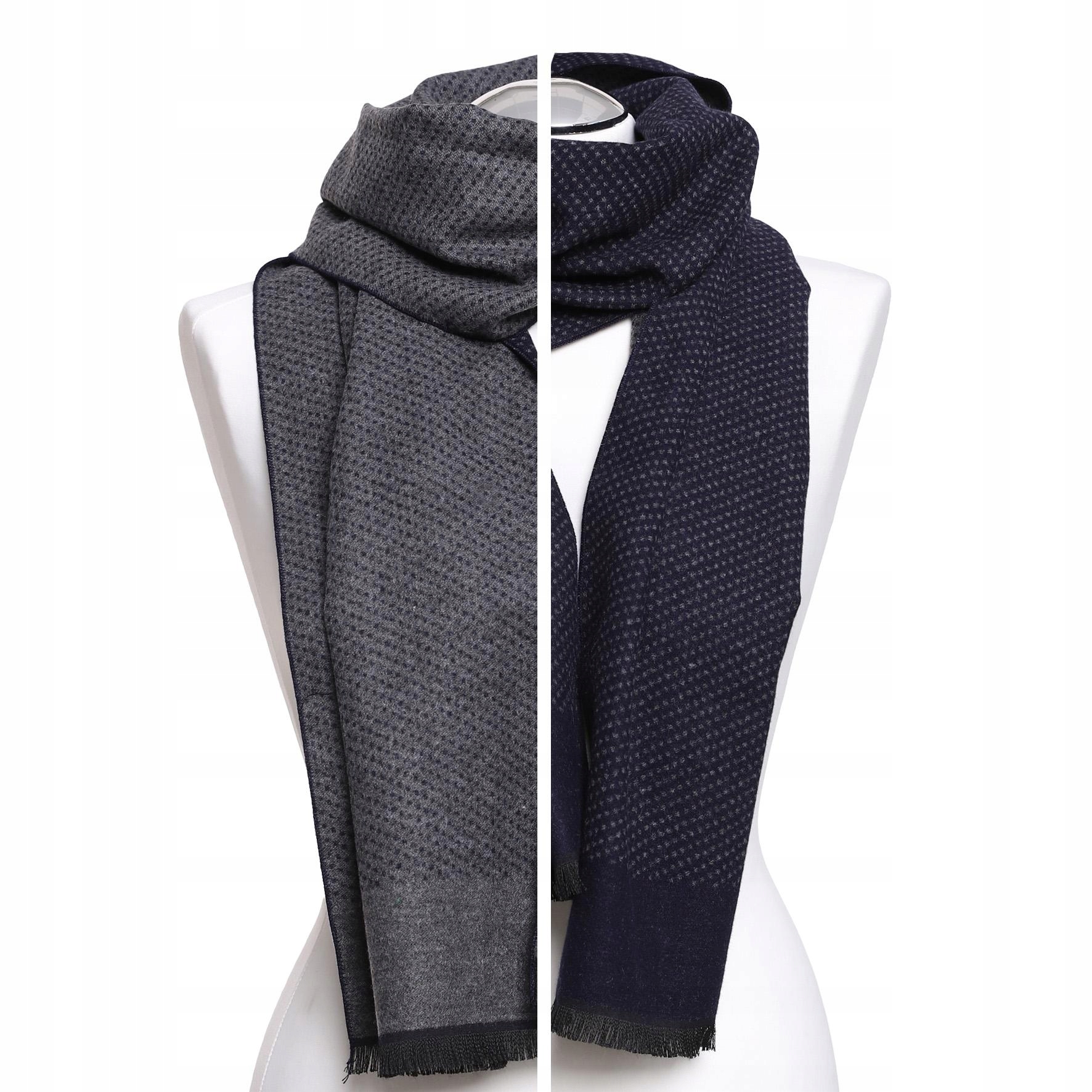 Elegancki Szal Męski Szalik Dwustronny Jesienny Zimowy CIEPŁY Modny MORAJ