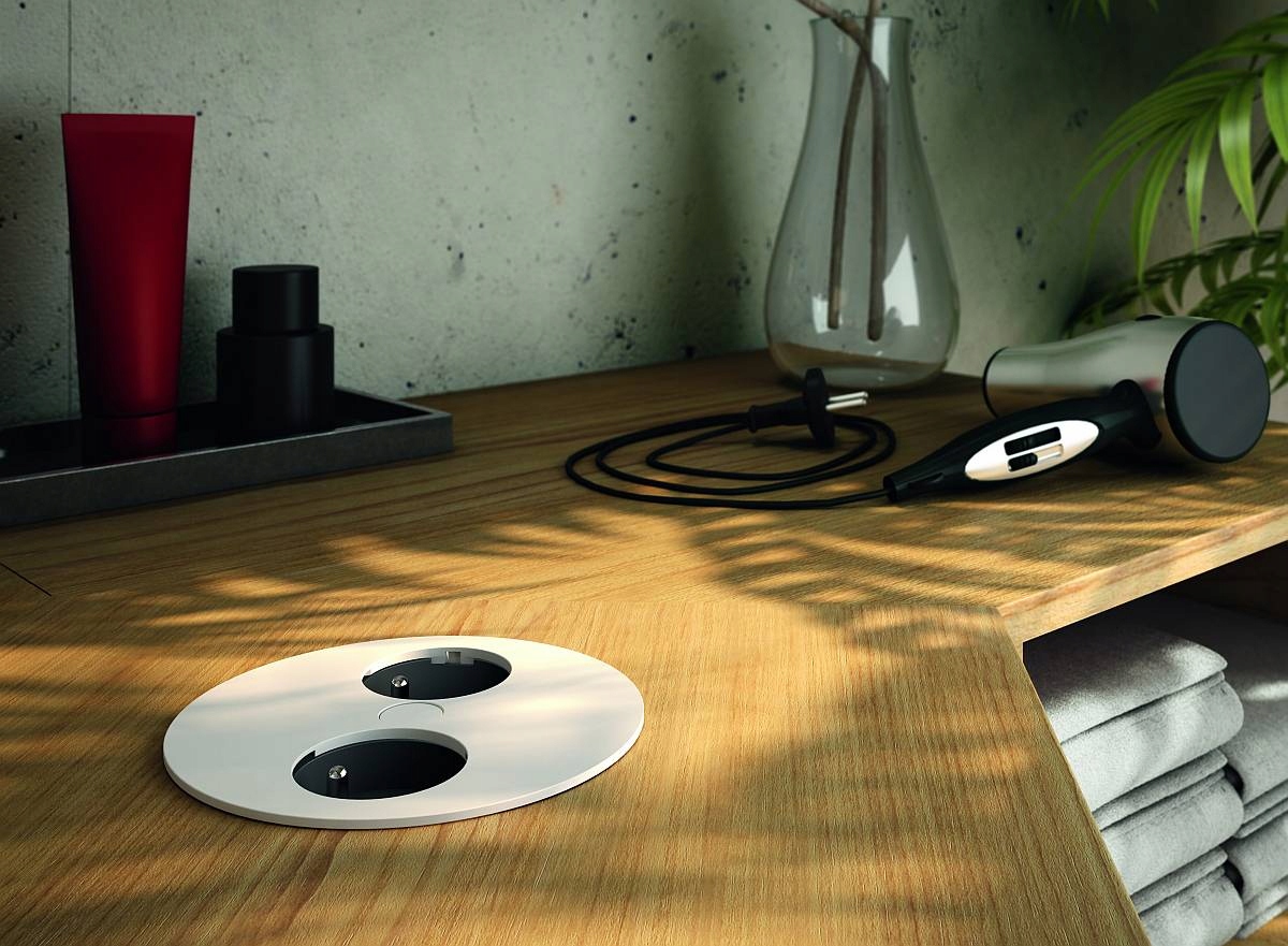 Gniazdo do blatu podwójne BACHMANN TWIST biały Przeznaczenie Elektryczne